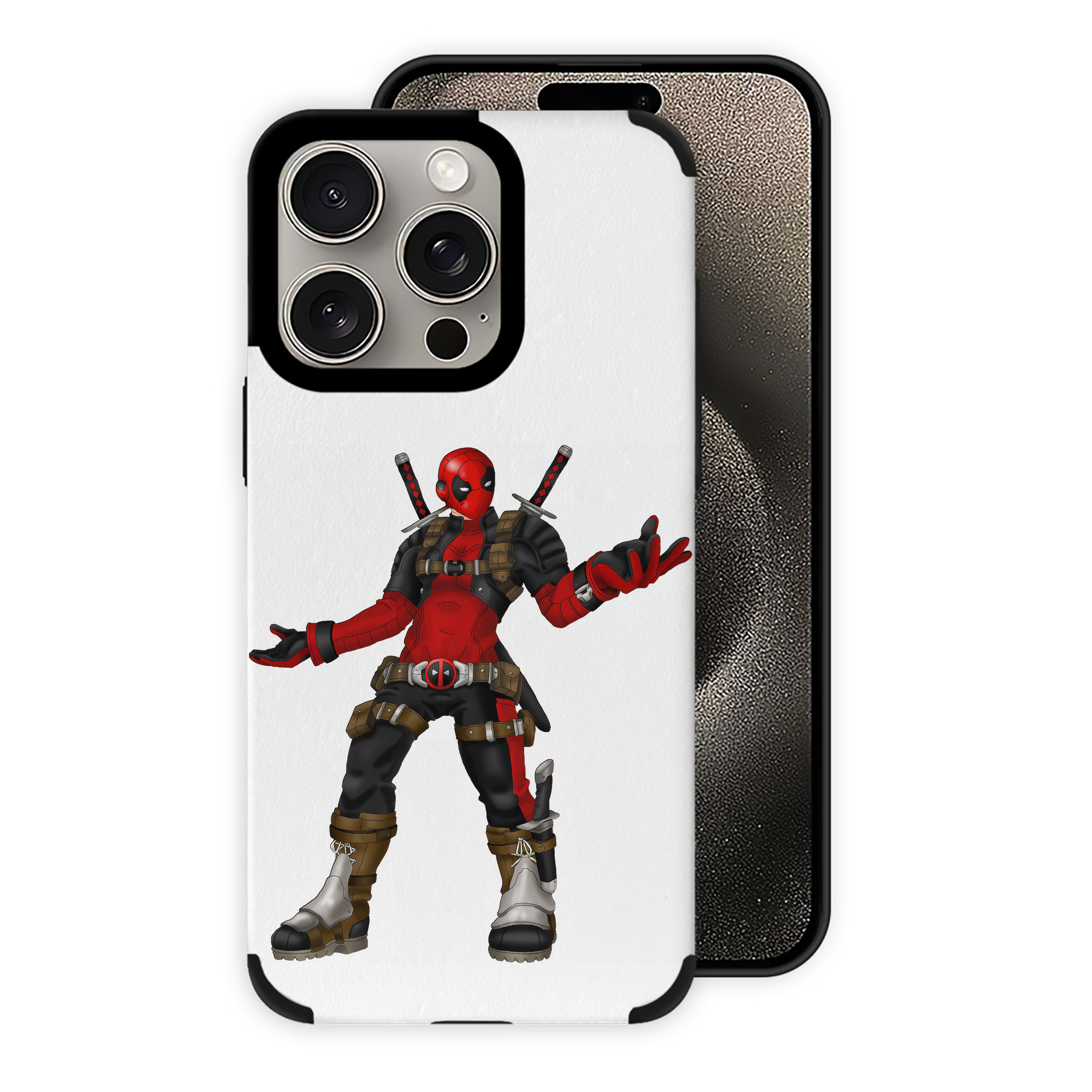 （画像用） Deadpool デッドプール 【iPhone15ProMax対応】 PUレザー スマホケース 耐衝撃＆黄変防止