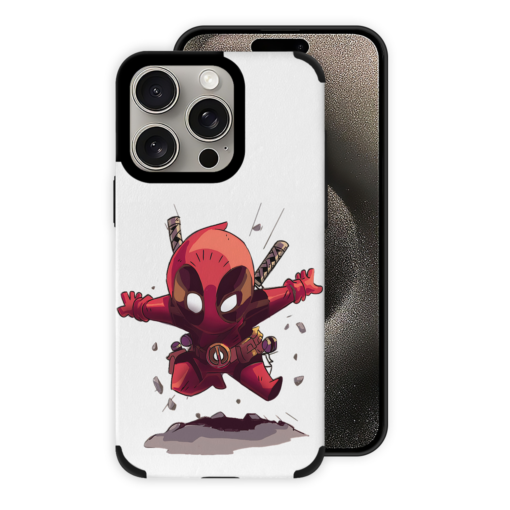（画像用） Deadpool デッドプール 【iPhone15ProMax対応】 PUレザー スマホケース 耐衝撃＆黄変防止