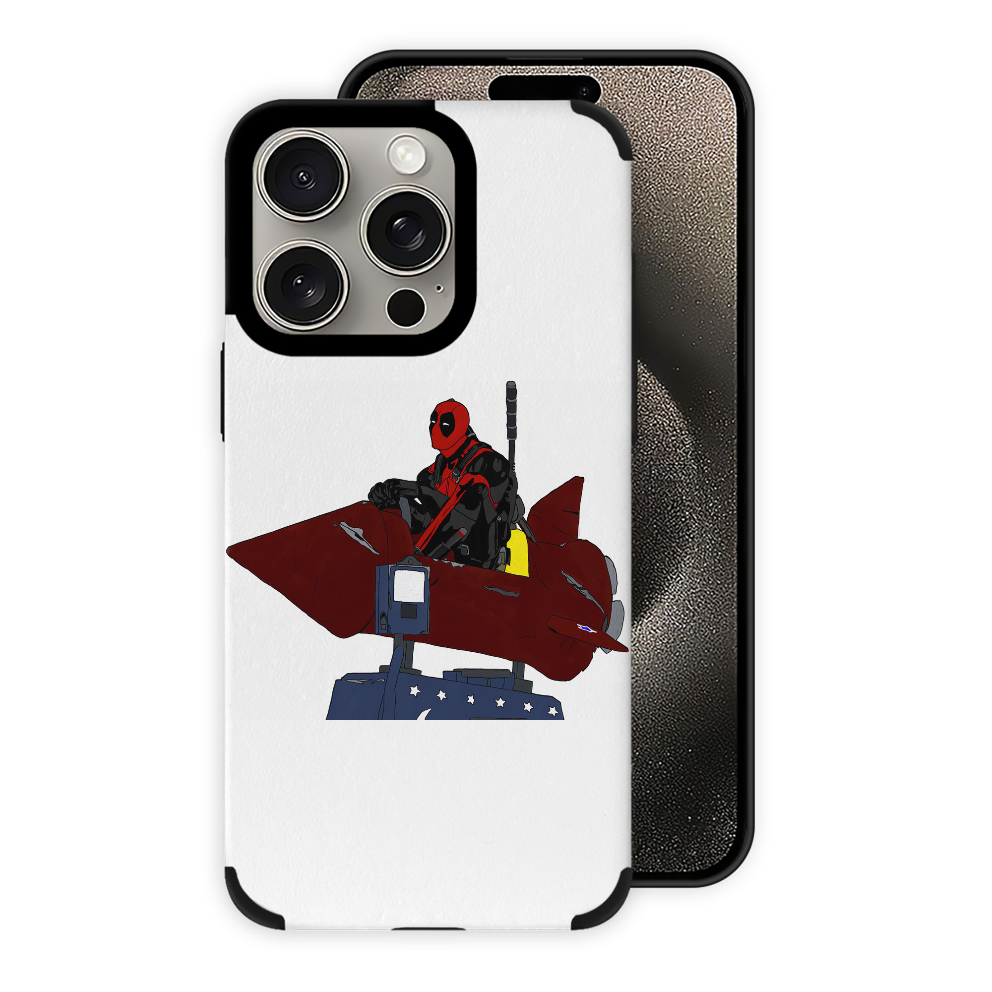 （画像用） Deadpool デッドプール 【iPhone15ProMax対応】 PUレザー スマホケース 耐衝撃＆黄変防止