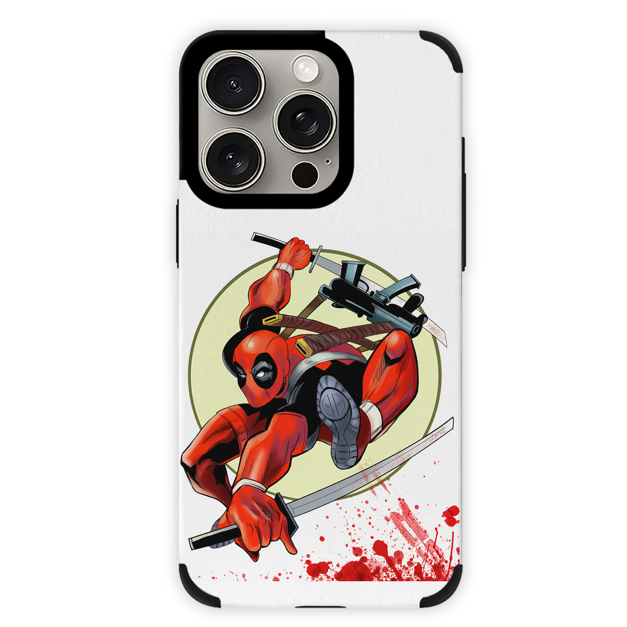 （画像用） Deadpool デッドプール 【iPhone15ProMax対応】 PUレザー スマホケース 耐衝撃＆黄変防止