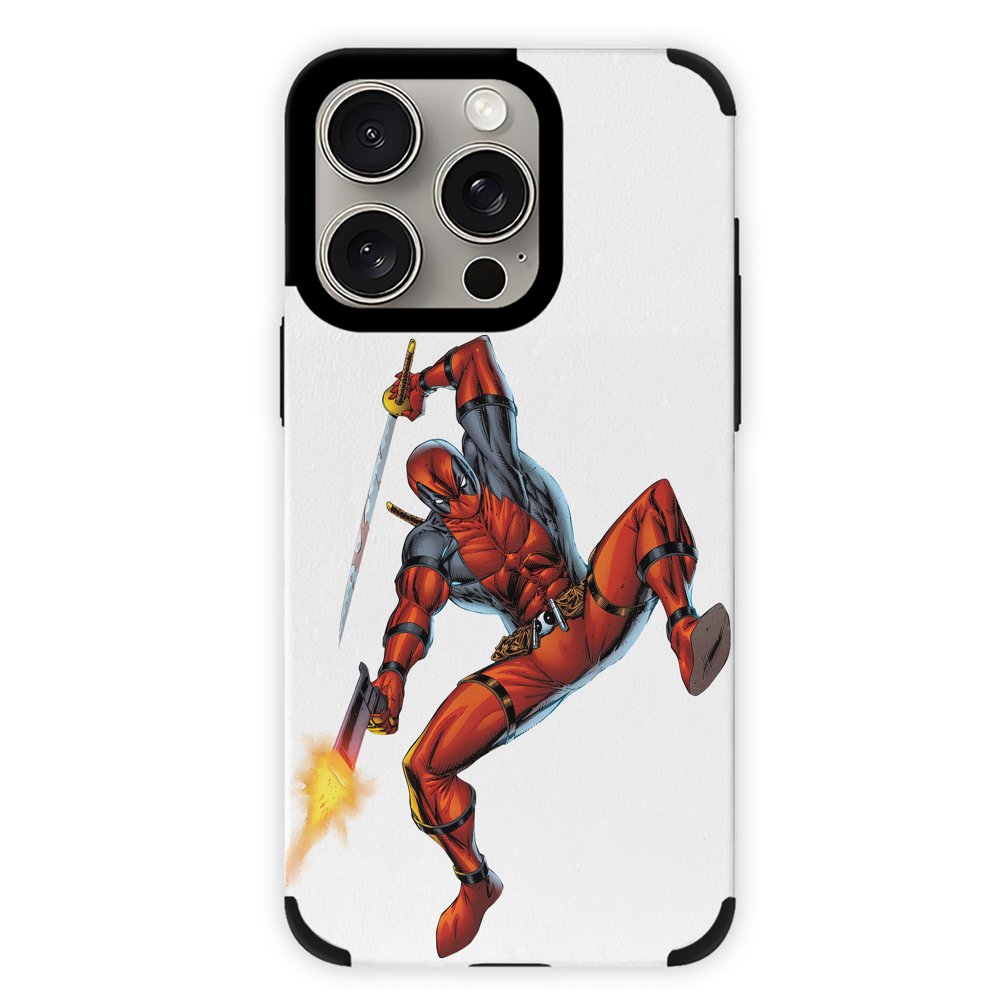 （画像用） Deadpool デッドプール 【iPhone15ProMax対応】 PUレザー スマホケース 耐衝撃＆黄変防止