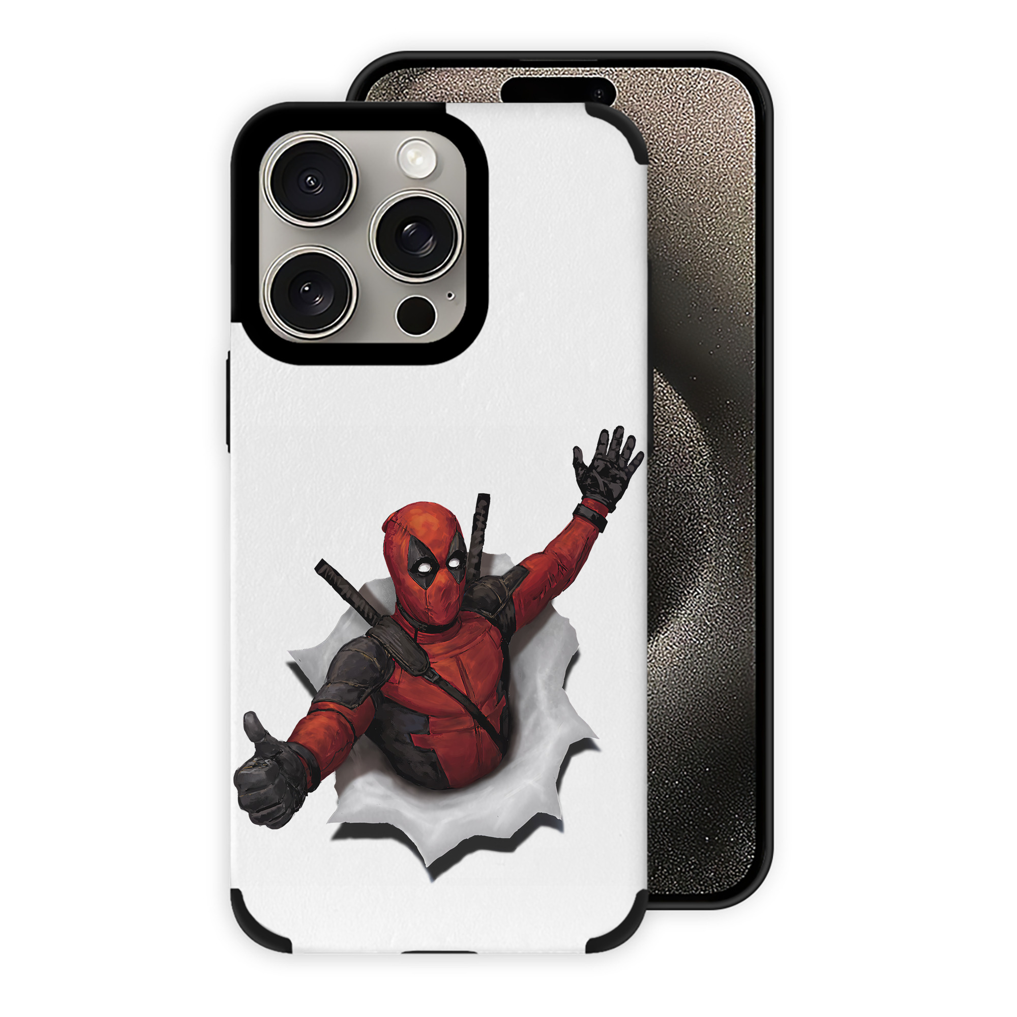 （画像用） Deadpool デッドプール 【iPhone15ProMax対応】 PUレザー スマホケース 耐衝撃＆黄変防止