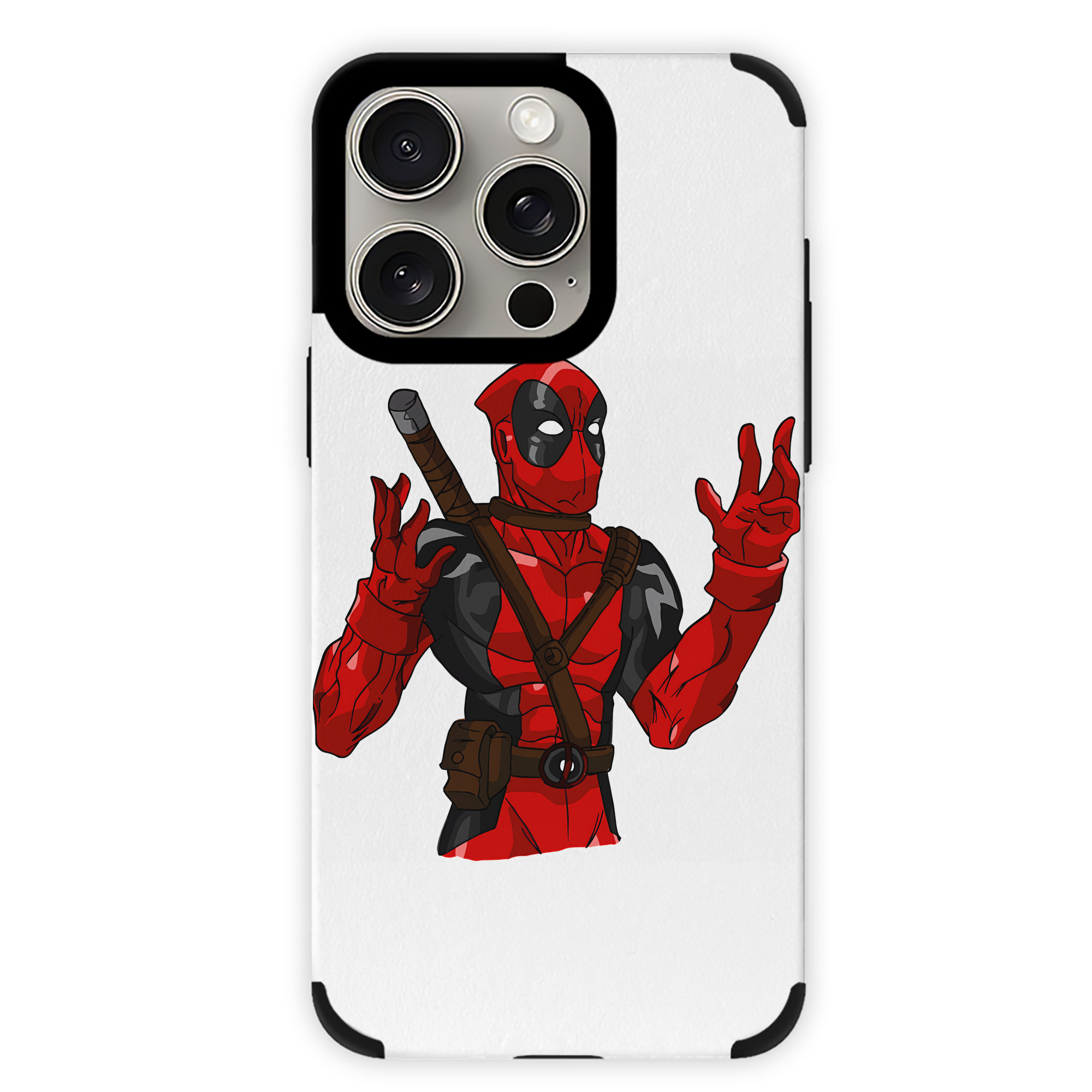 （画像用） Deadpool デッドプール 【iPhone15ProMax対応】 PUレザー スマホケース 耐衝撃＆黄変防止