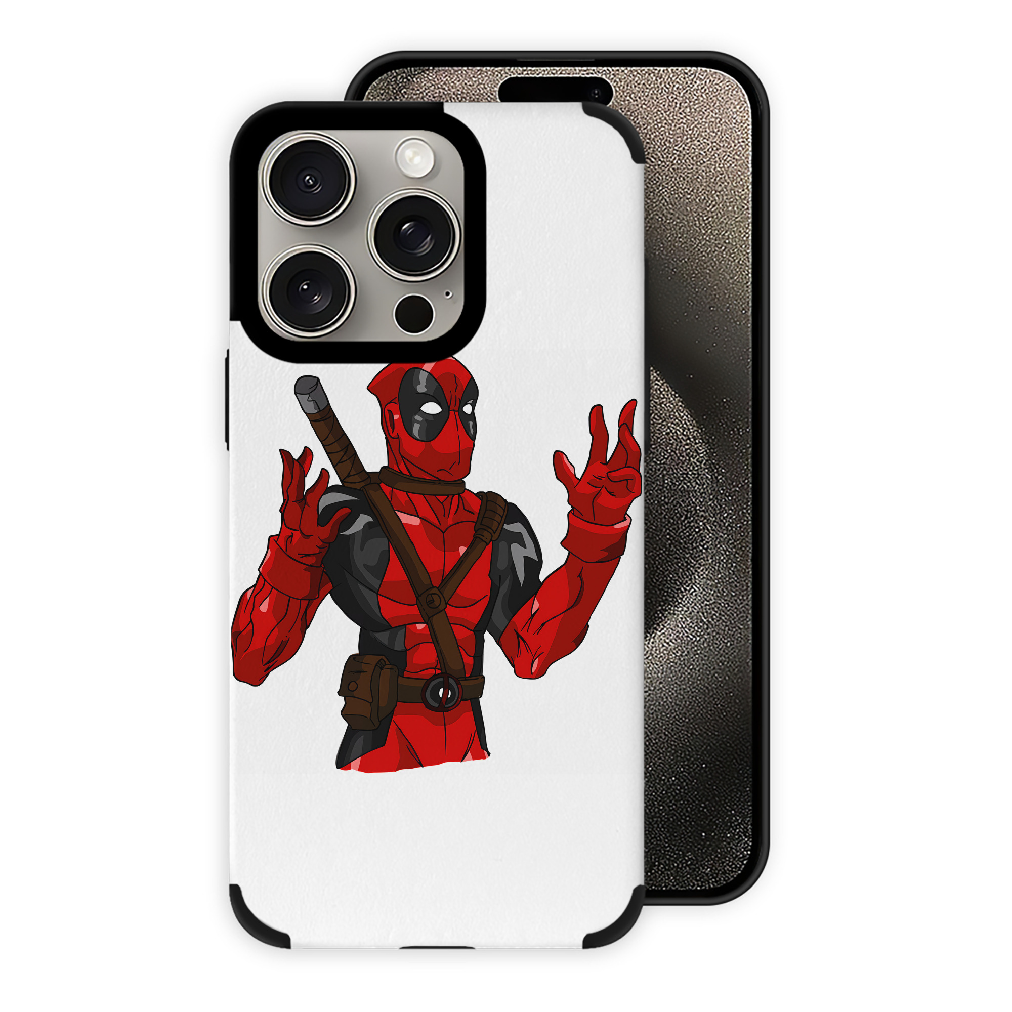 （画像用） Deadpool デッドプール 【iPhone15ProMax対応】 PUレザー スマホケース 耐衝撃＆黄変防止