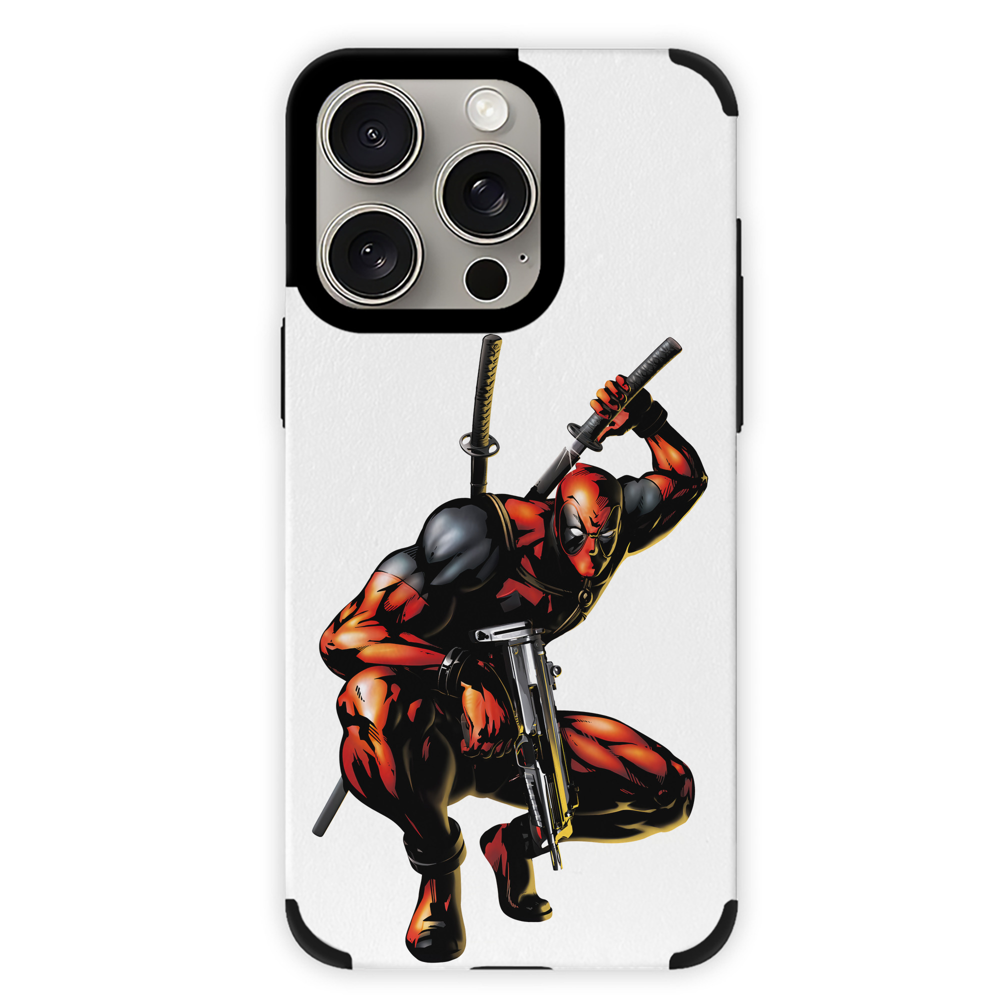 （画像用） Deadpool デッドプール 【iPhone15ProMax対応】 PUレザー スマホケース 耐衝撃＆黄変防止
