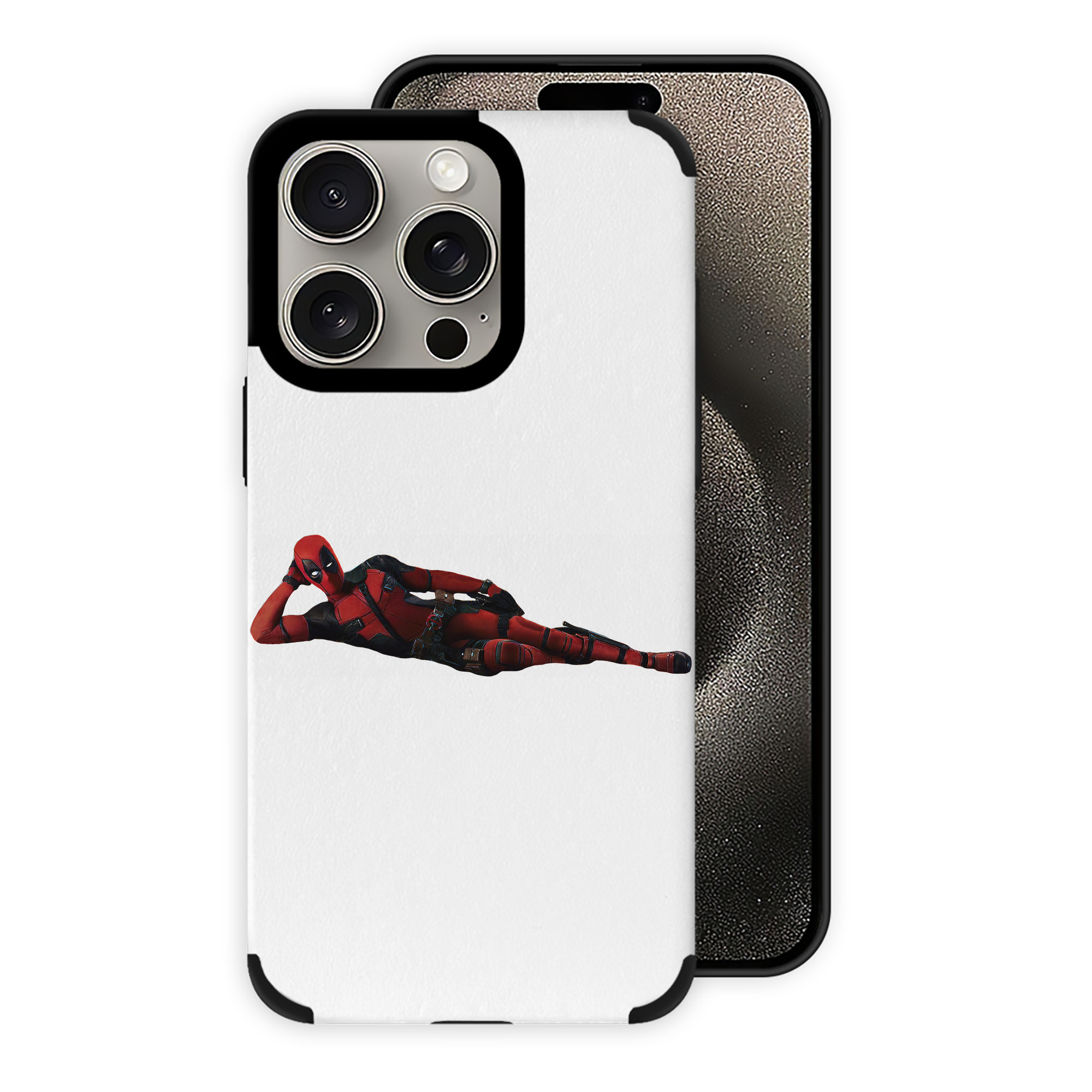 （画像用） Deadpool デッドプール 【iPhone15ProMax対応】 PUレザー スマホケース 耐衝撃＆黄変防止