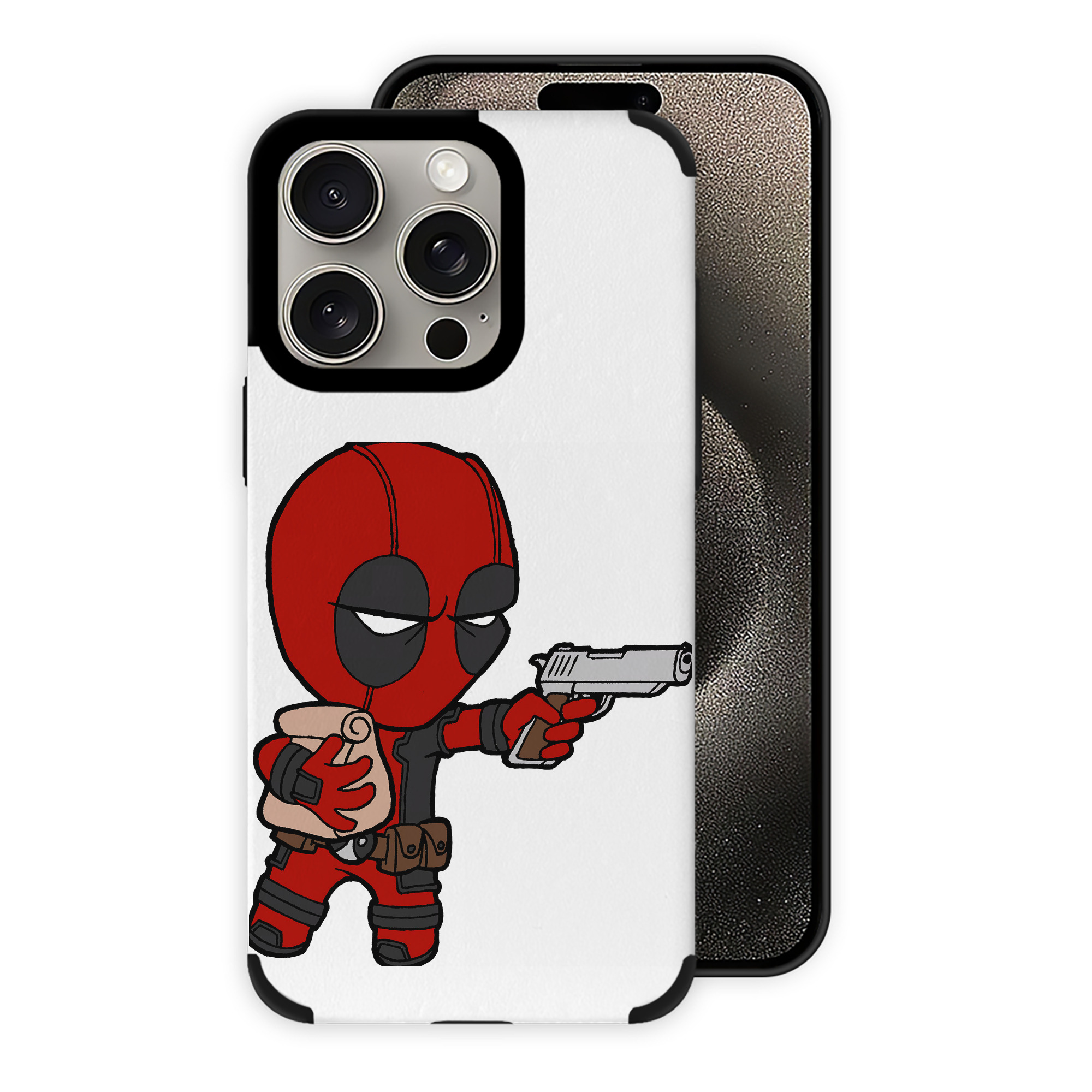 （画像用） Deadpool デッドプール 【iPhone15ProMax対応】 PUレザー スマホケース 耐衝撃＆黄変防止