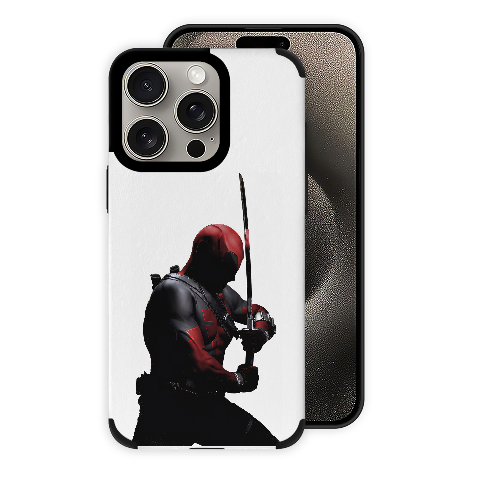 （画像用） Deadpool デッドプール 【iPhone15ProMax対応】 PUレザー スマホケース 耐衝撃＆黄変防止