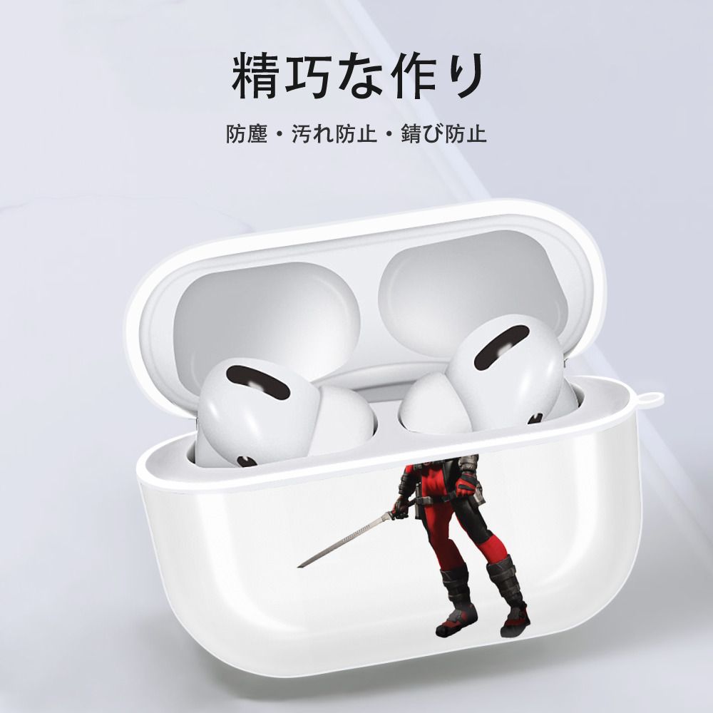 Deadpool デッドプール 【AirPods Pro用】ハードシェル保護ケース 耐衝撃・防指紋・カラビナ付き商品仕様