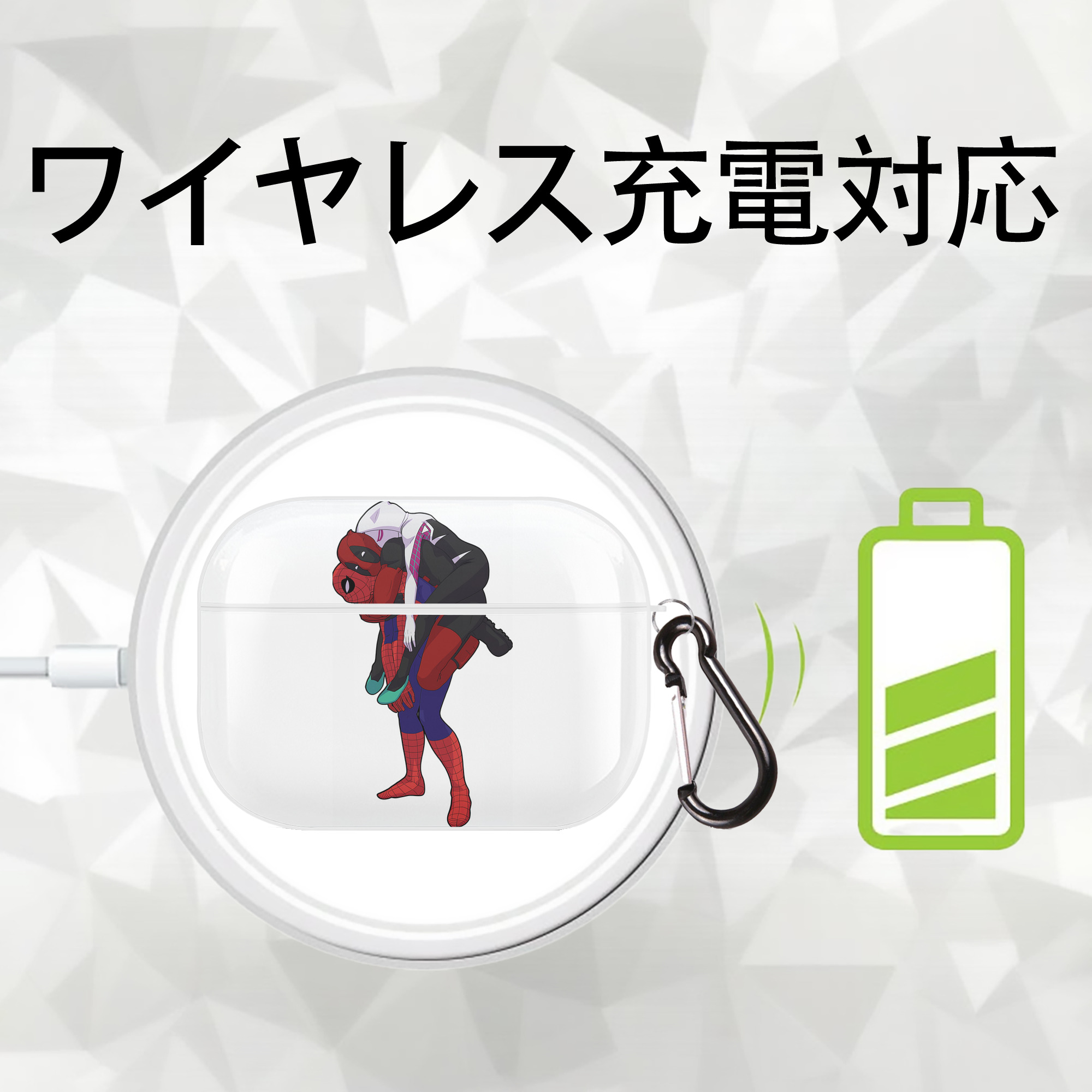 Deadpool デッドプール 【AirPods Pro用】ハードシェル保護ケース 耐衝撃・防指紋・カラビナ付き商品仕様