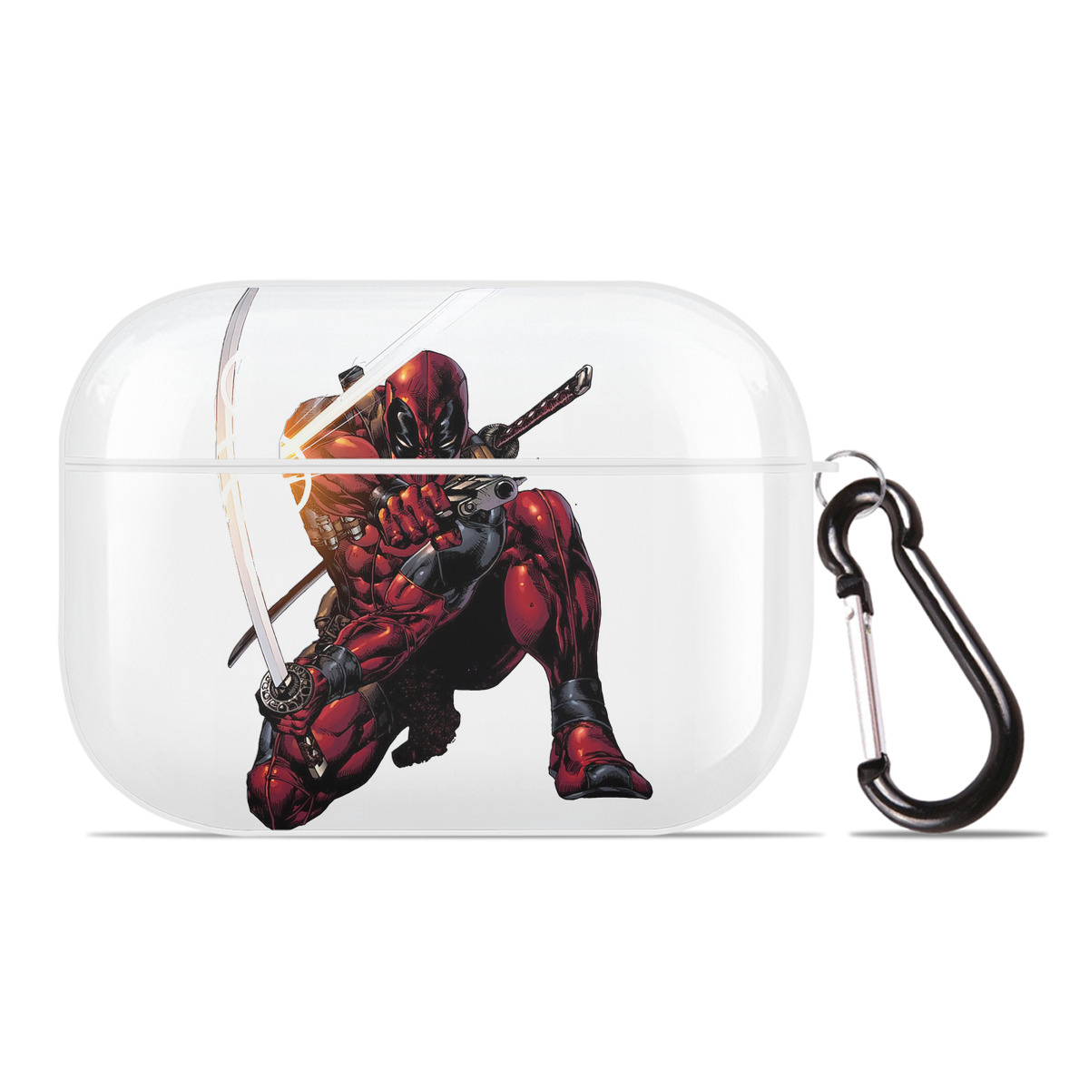 （画像用） Deadpool デッドプール 【AirPods Pro用】ハードシェル保護ケース 耐衝撃・防指紋・カラビナ付き商品仕様