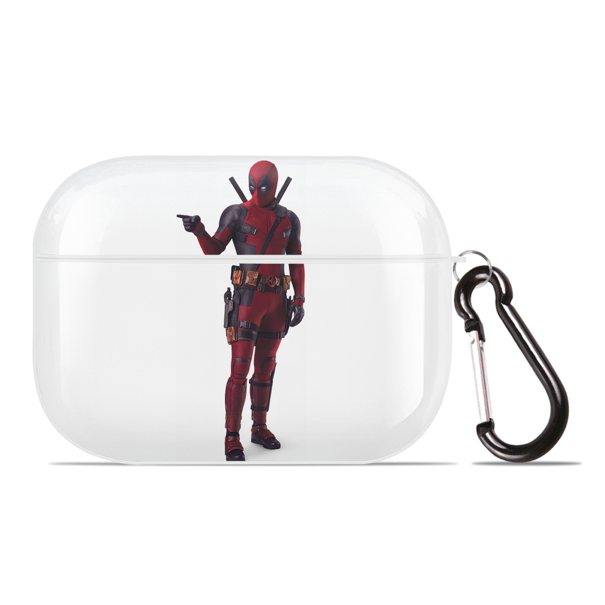 （画像用） Deadpool デッドプール 【AirPods Pro用】ハードシェル保護ケース 耐衝撃・防指紋・カラビナ付き商品仕様