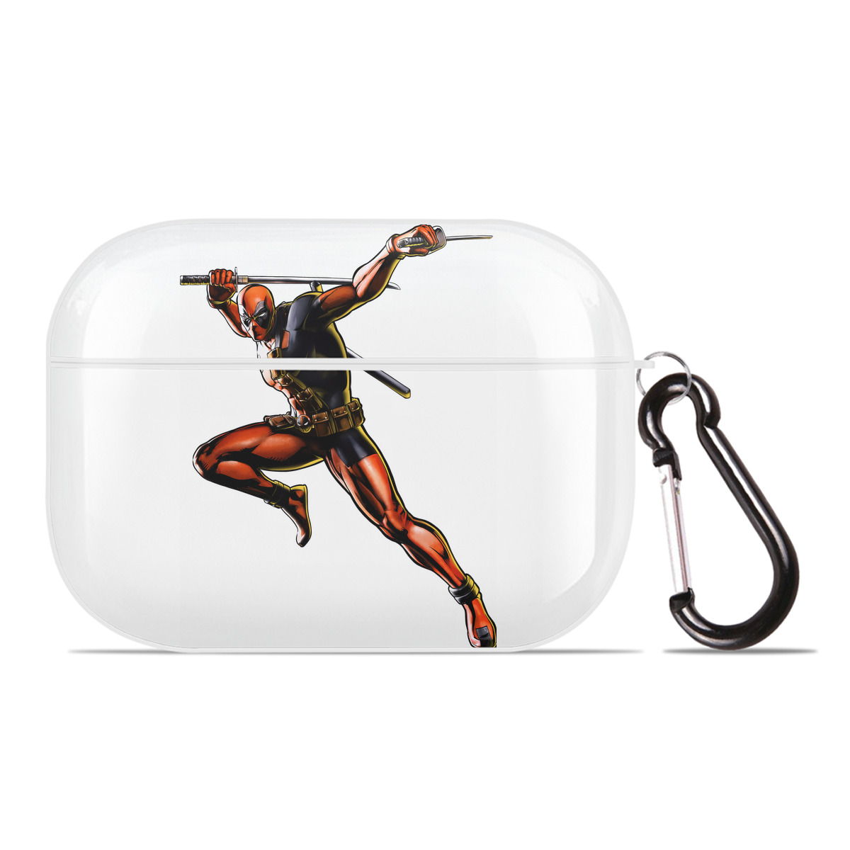 （画像用） Deadpool デッドプール 【AirPods Pro用】ハードシェル保護ケース 耐衝撃・防指紋・カラビナ付き商品仕様