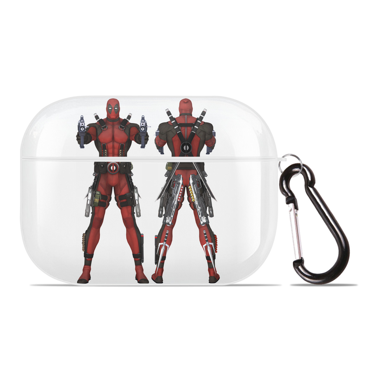 （画像用） Deadpool デッドプール 【AirPods Pro用】ハードシェル保護ケース 耐衝撃・防指紋・カラビナ付き商品仕様