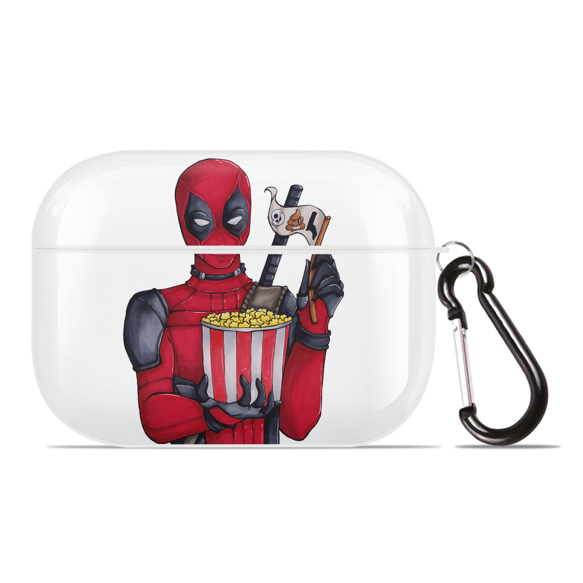 （画像用） Deadpool デッドプール 【AirPods Pro用】ハードシェル保護ケース 耐衝撃・防指紋・カラビナ付き商品仕様