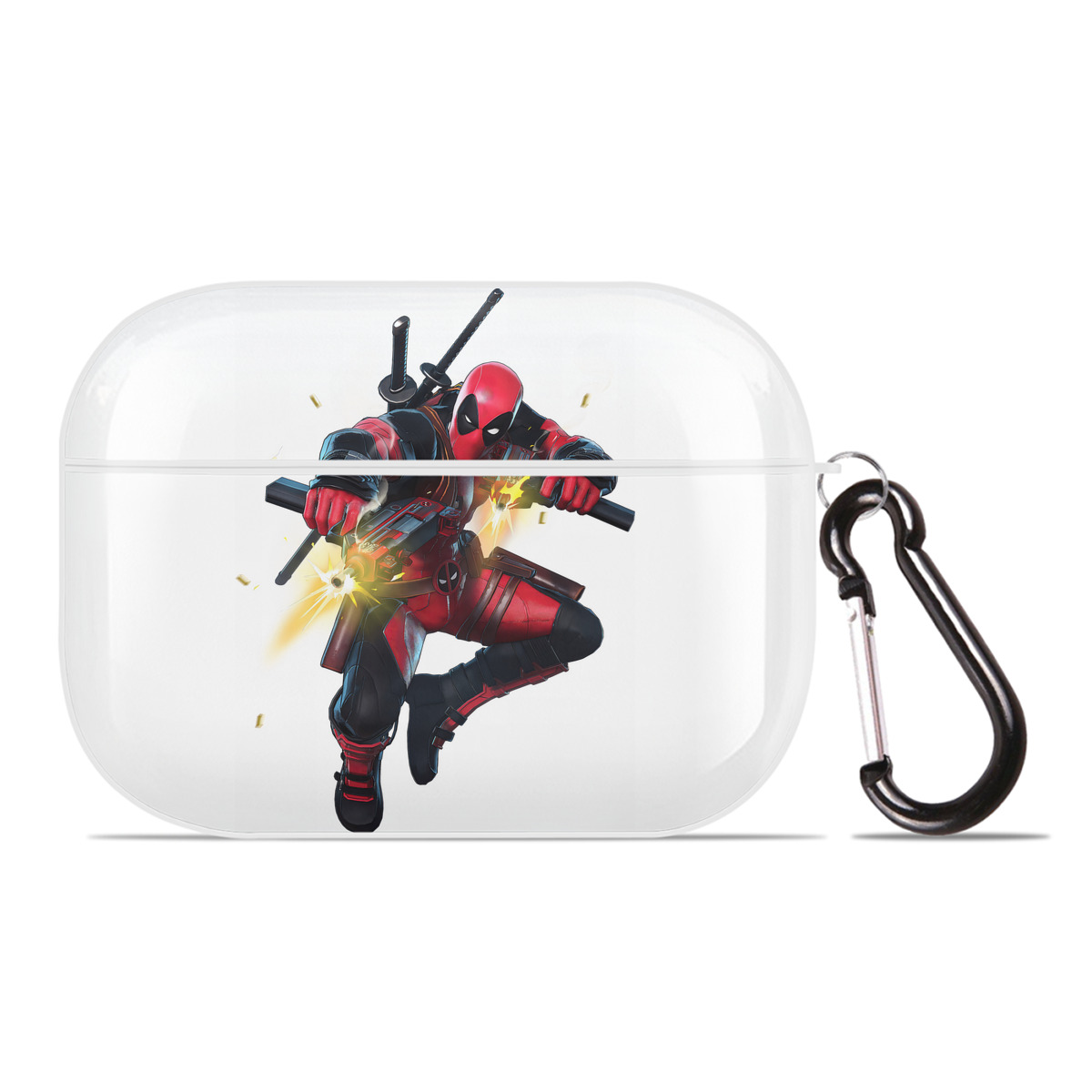 （画像用） Deadpool デッドプール 【AirPods Pro用】ハードシェル保護ケース 耐衝撃・防指紋・カラビナ付き商品仕様
