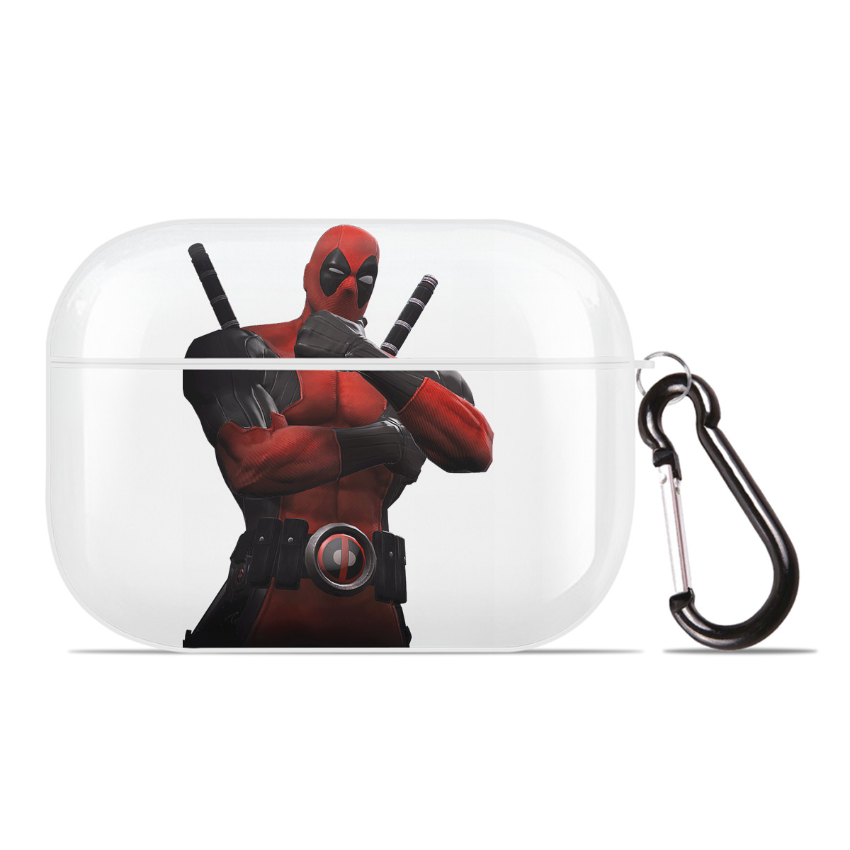 （画像用） Deadpool デッドプール 【AirPods Pro用】ハードシェル保護ケース 耐衝撃・防指紋・カラビナ付き商品仕様
