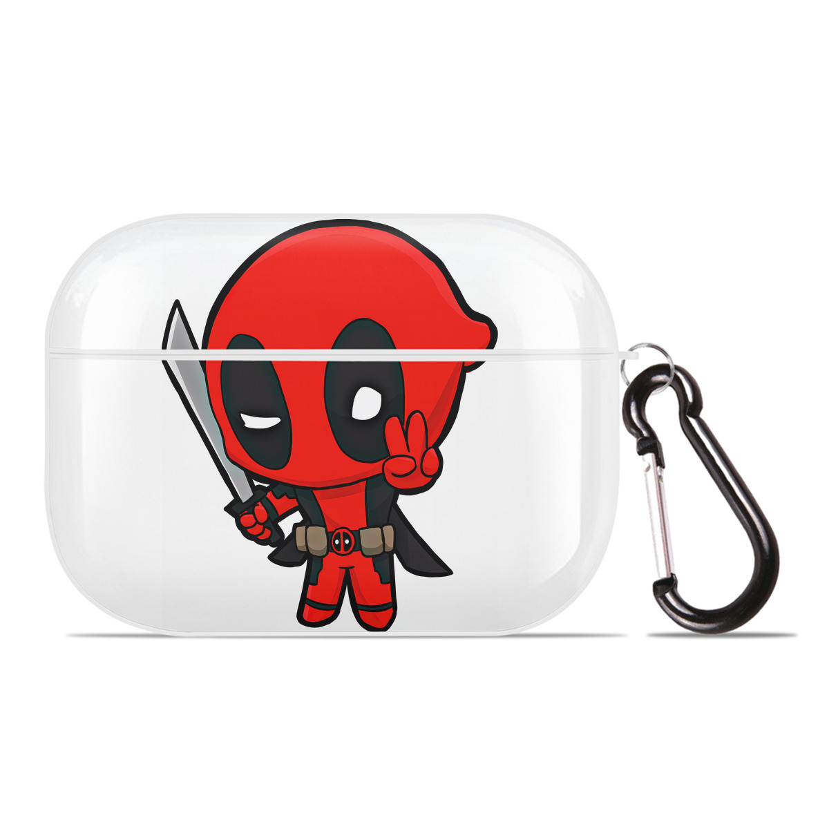 （画像用） Deadpool デッドプール 【AirPods Pro用】ハードシェル保護ケース 耐衝撃・防指紋・カラビナ付き商品仕様