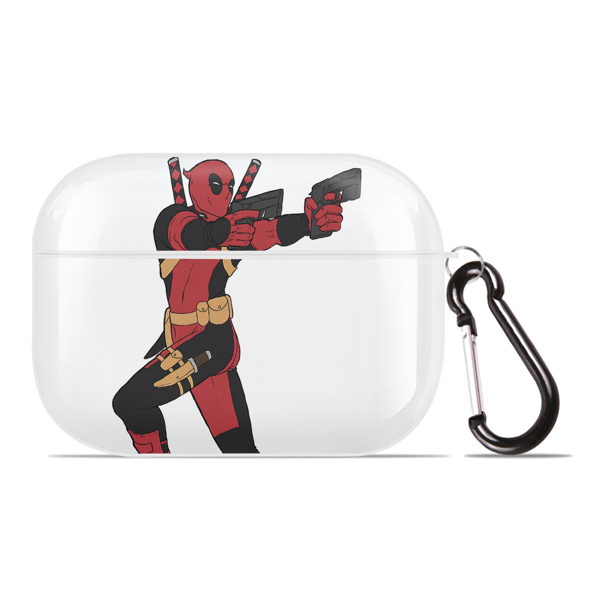 （画像用） Deadpool デッドプール 【AirPods Pro用】ハードシェル保護ケース 耐衝撃・防指紋・カラビナ付き商品仕様