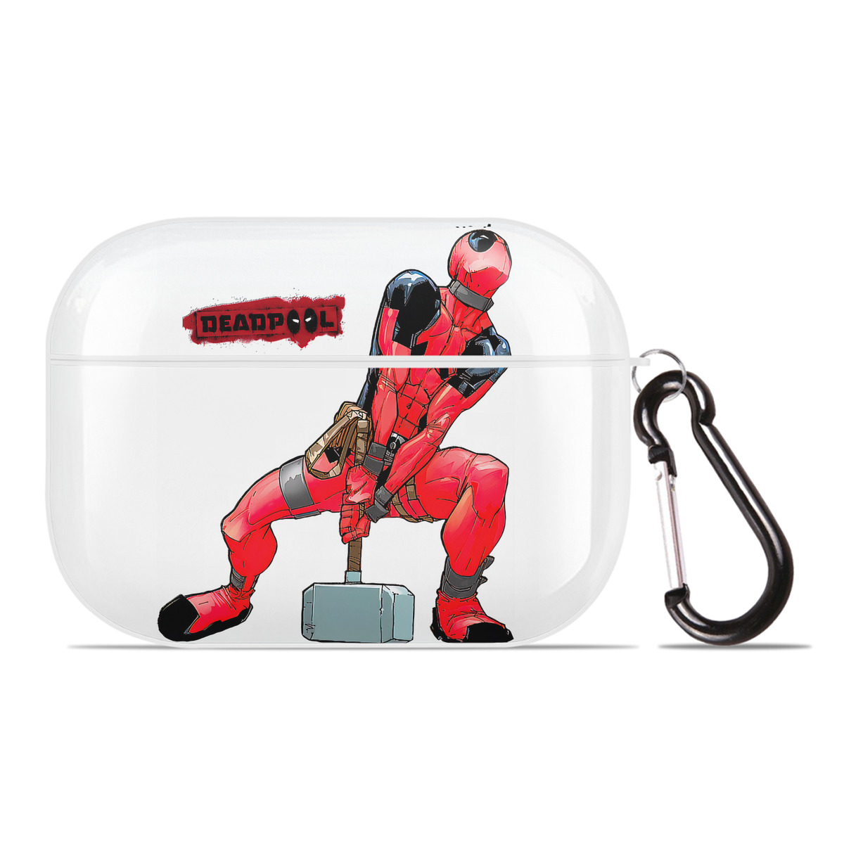 （画像用） Deadpool デッドプール 【AirPods Pro用】ハードシェル保護ケース 耐衝撃・防指紋・カラビナ付き商品仕様