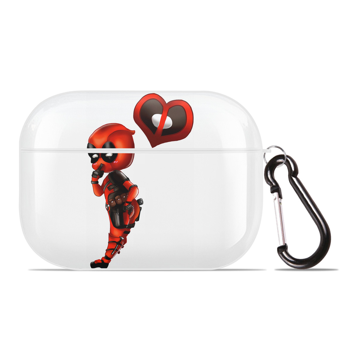 （画像用） Deadpool デッドプール 【AirPods Pro用】ハードシェル保護ケース 耐衝撃・防指紋・カラビナ付き商品仕様
