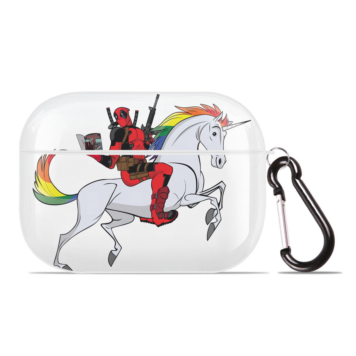 （画像用） Deadpool デッドプール 【AirPods Pro用】ハードシェル保護ケース 耐衝撃・防指紋・カラビナ付き商品仕様