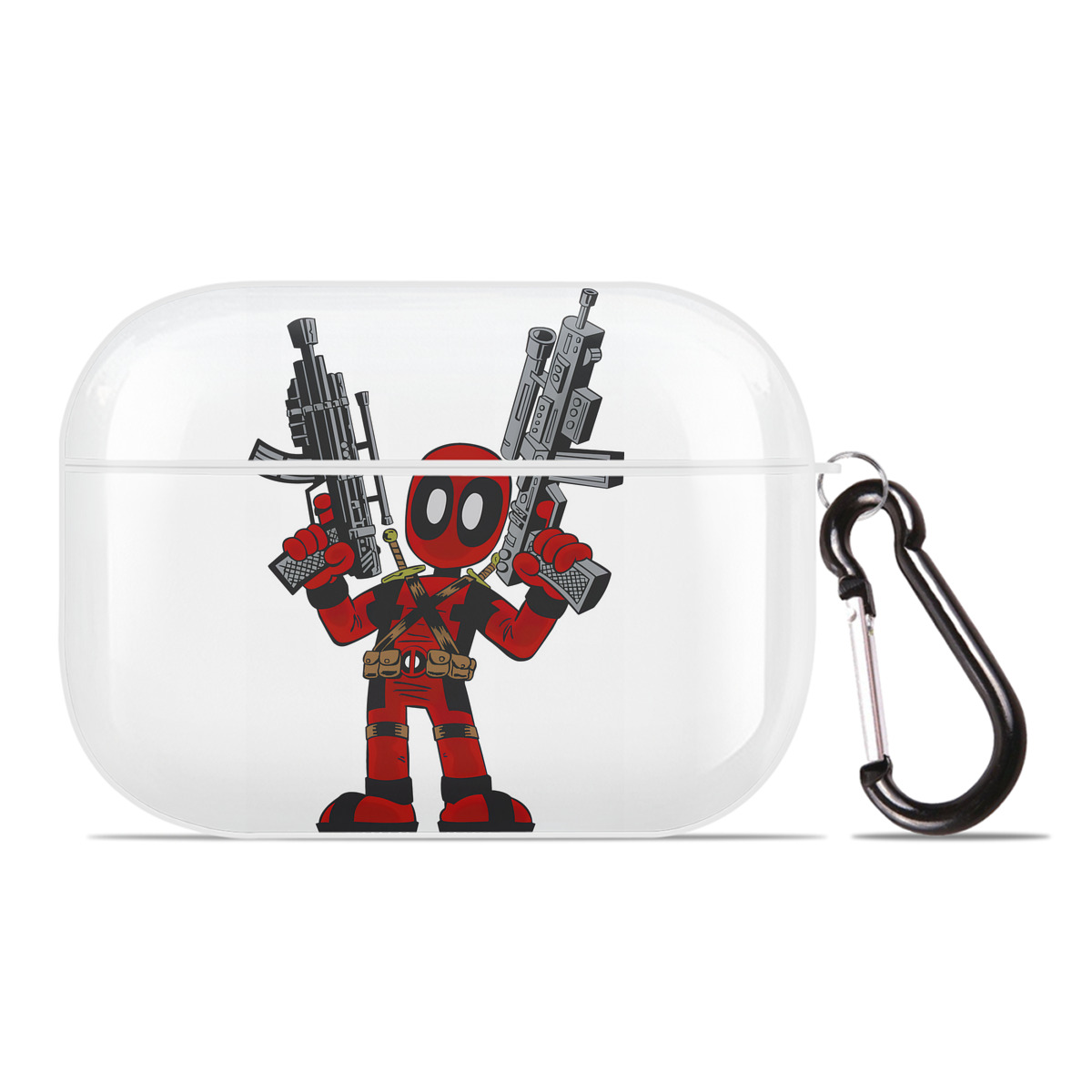 （画像用） Deadpool デッドプール 【AirPods Pro用】ハードシェル保護ケース 耐衝撃・防指紋・カラビナ付き商品仕様