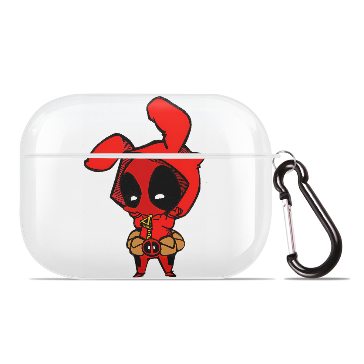 （画像用） Deadpool デッドプール 【AirPods Pro用】ハードシェル保護ケース 耐衝撃・防指紋・カラビナ付き商品仕様