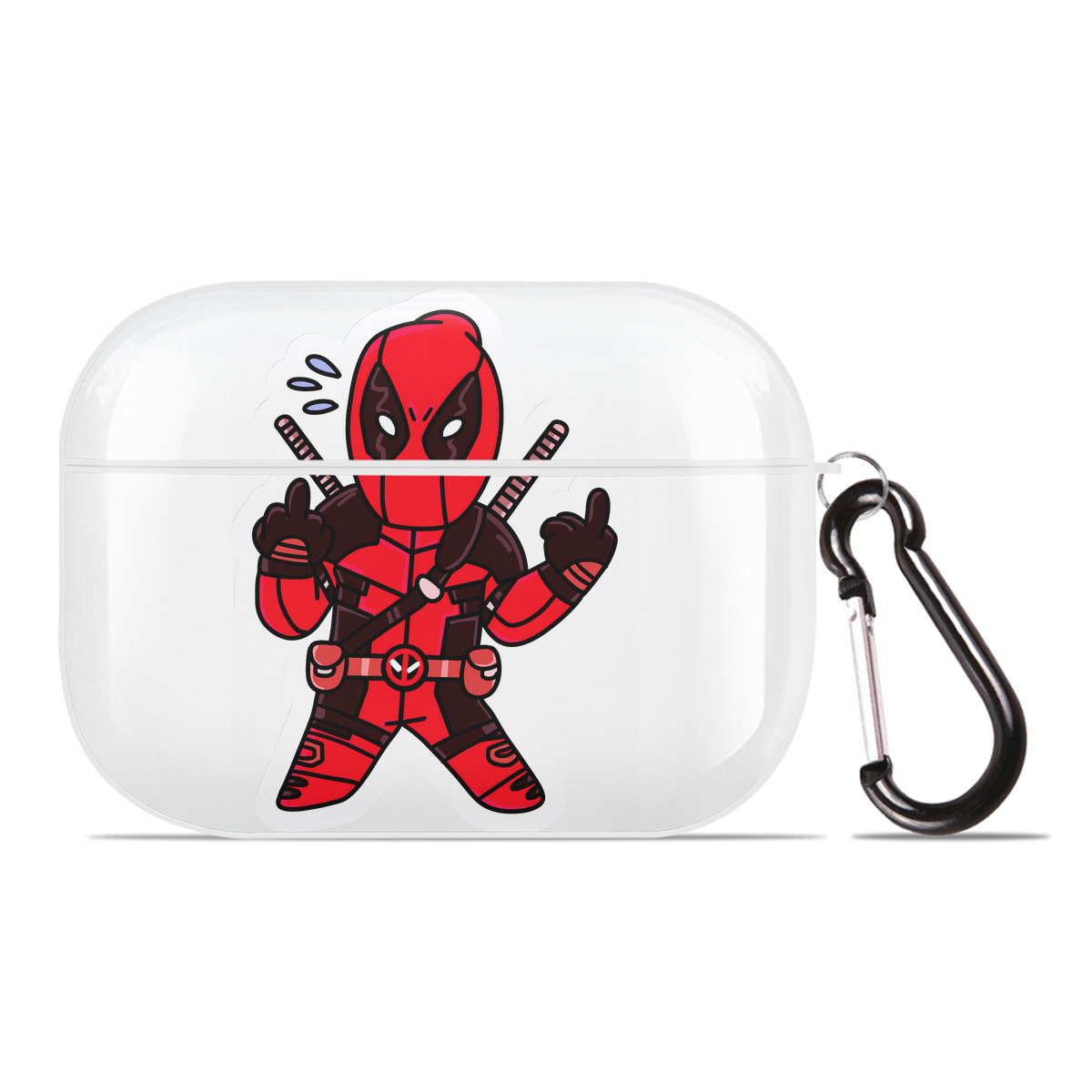 （画像用） Deadpool デッドプール 【AirPods Pro用】ハードシェル保護ケース 耐衝撃・防指紋・カラビナ付き商品仕様