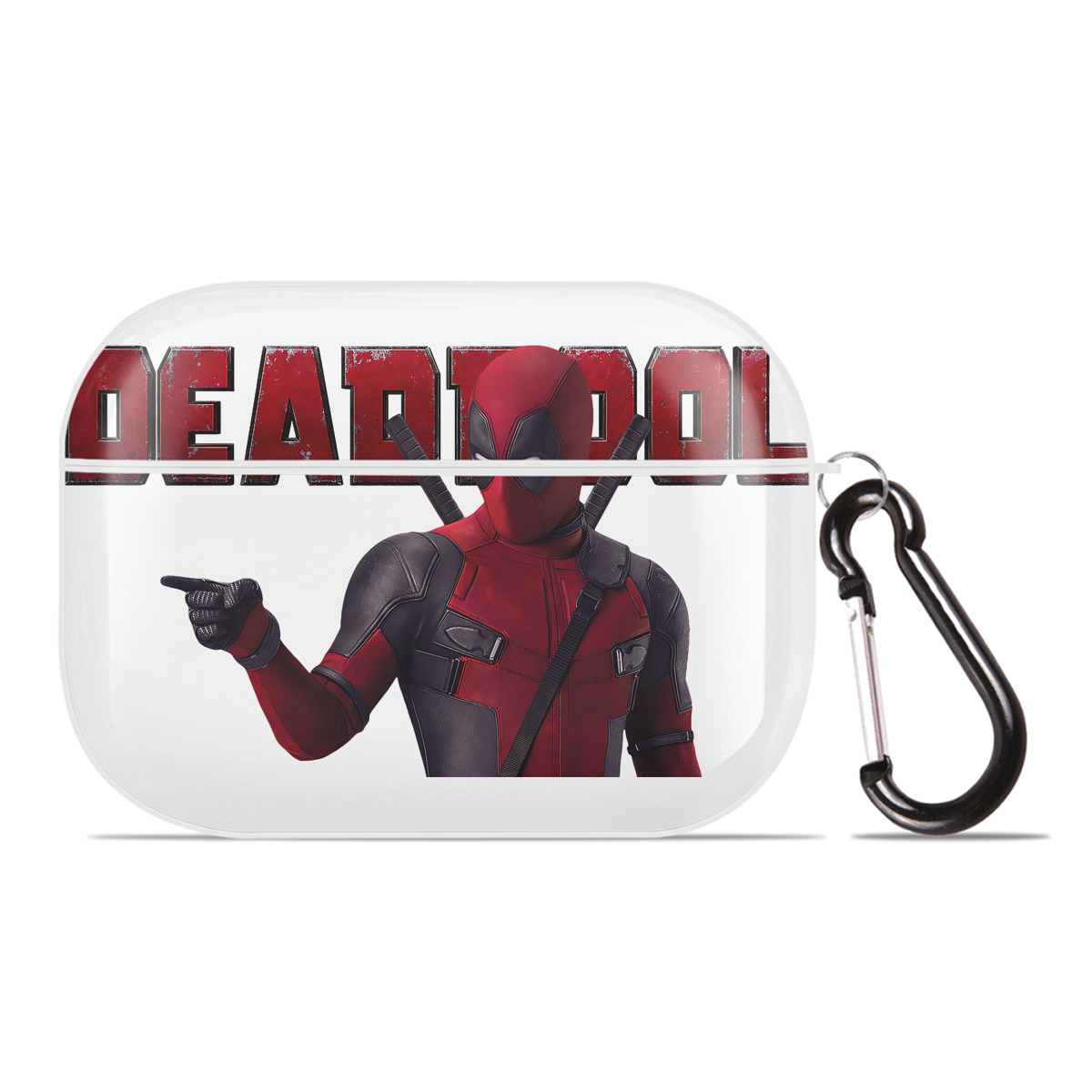 （画像用） Deadpool デッドプール 【AirPods Pro用】ハードシェル保護ケース 耐衝撃・防指紋・カラビナ付き商品仕様
