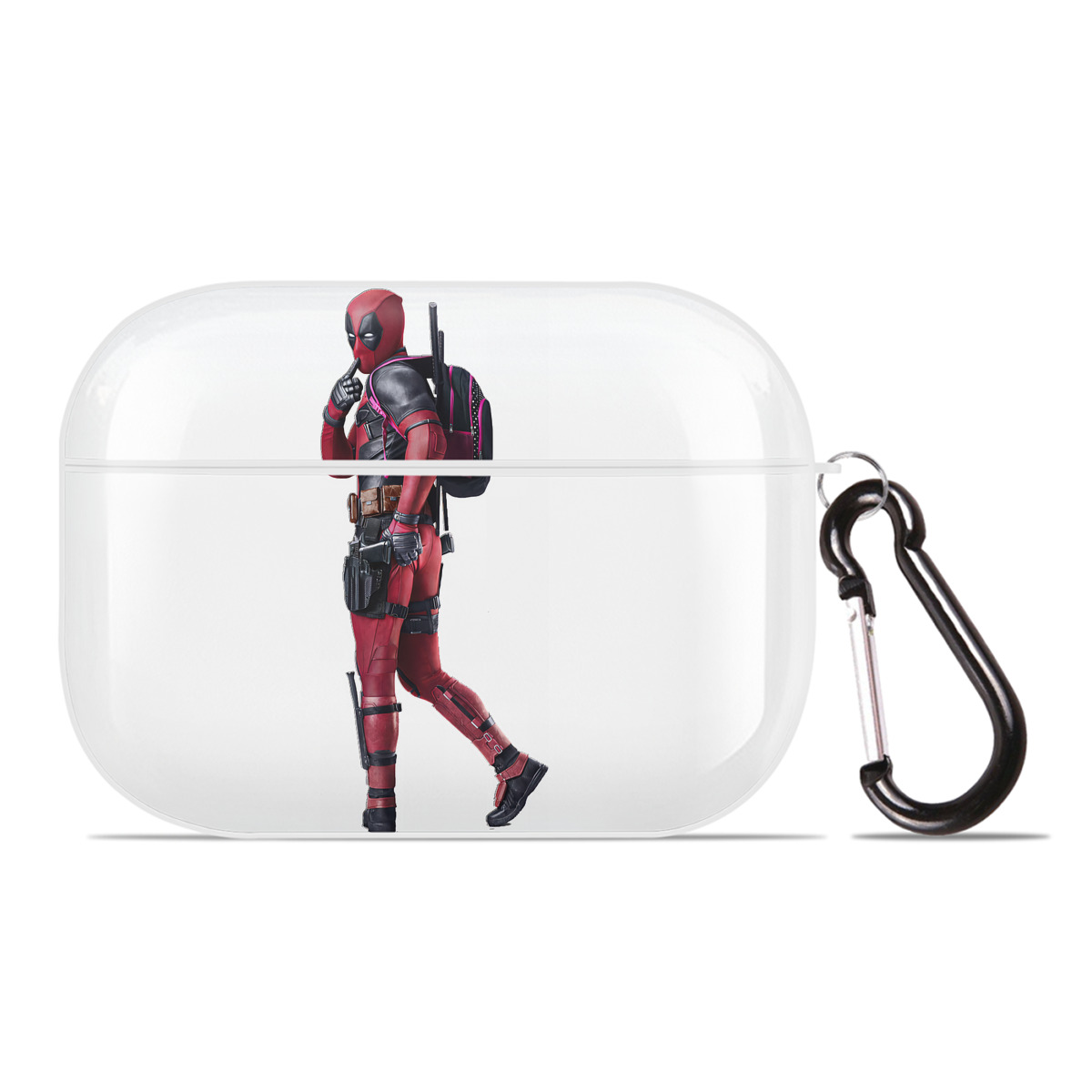 （画像用） Deadpool デッドプール 【AirPods Pro用】ハードシェル保護ケース 耐衝撃・防指紋・カラビナ付き商品仕様