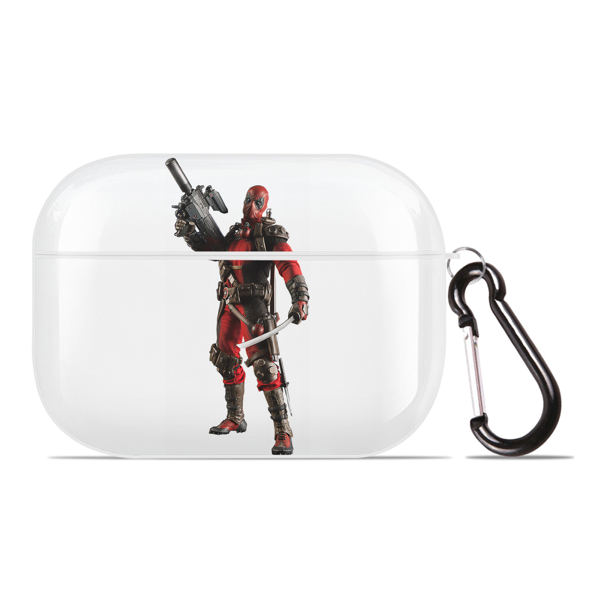 （画像用） Deadpool デッドプール 【AirPods Pro用】ハードシェル保護ケース 耐衝撃・防指紋・カラビナ付き商品仕様
