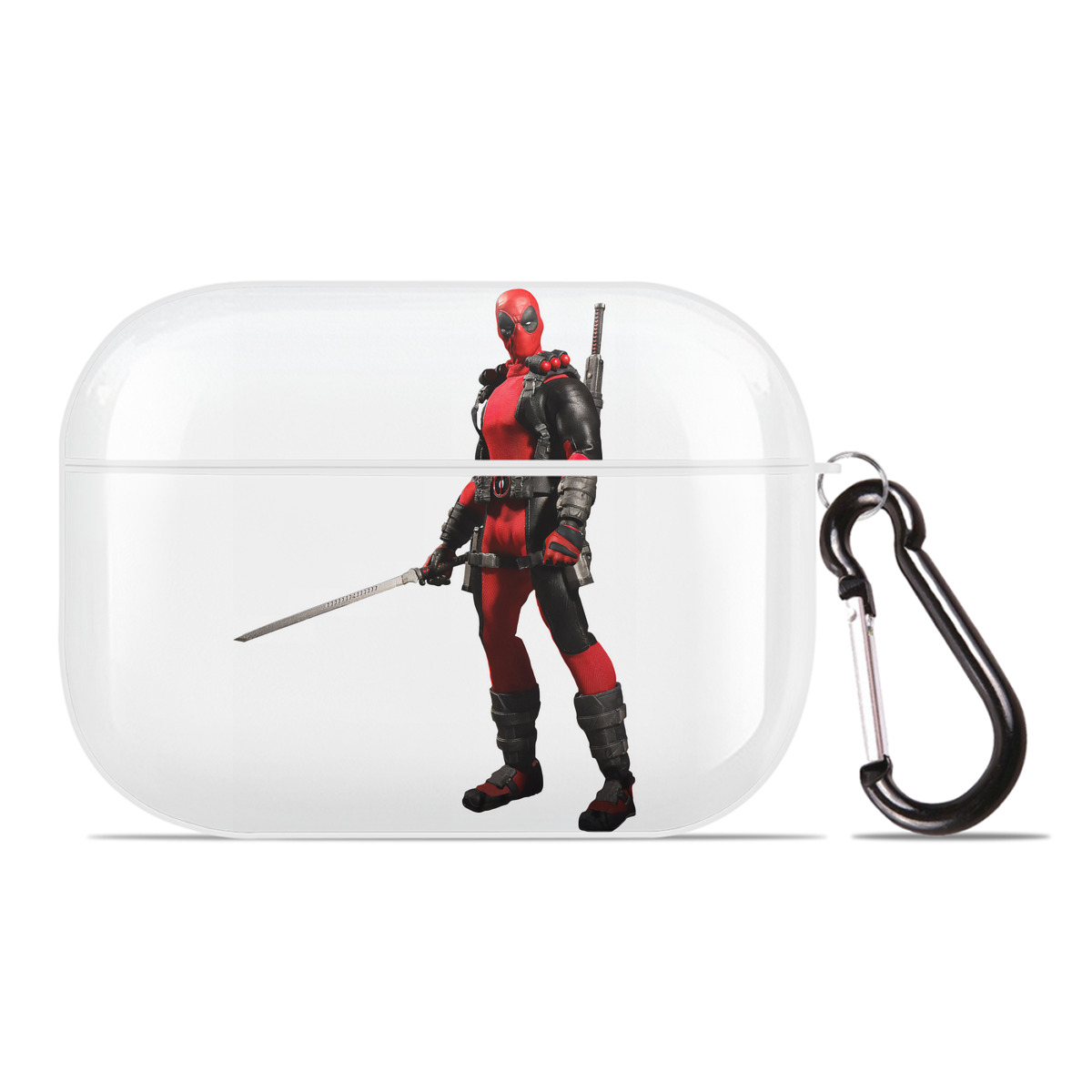 （画像用） Deadpool デッドプール 【AirPods Pro用】ハードシェル保護ケース 耐衝撃・防指紋・カラビナ付き商品仕様