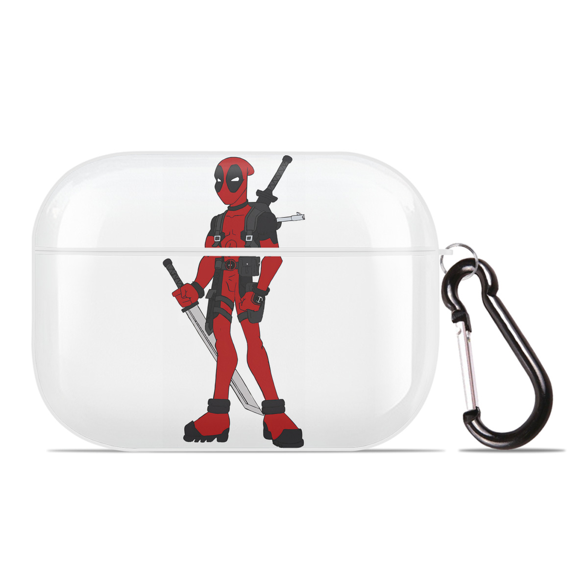 （画像用） Deadpool デッドプール 【AirPods Pro用】ハードシェル保護ケース 耐衝撃・防指紋・カラビナ付き商品仕様
