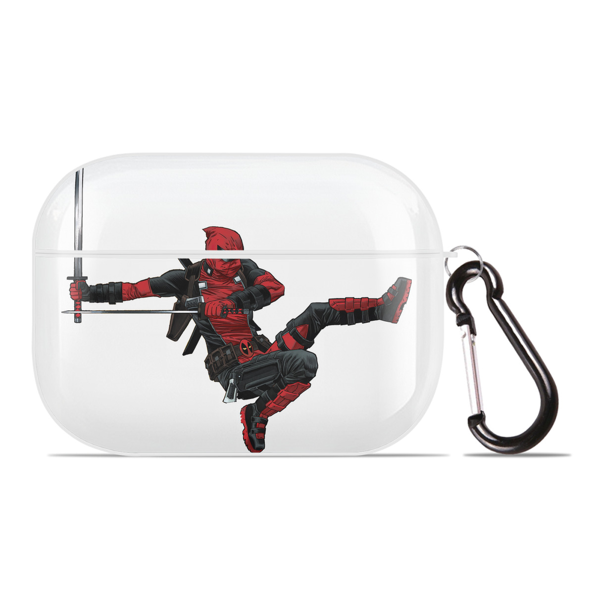 （画像用） Deadpool デッドプール 【AirPods Pro用】ハードシェル保護ケース 耐衝撃・防指紋・カラビナ付き商品仕様