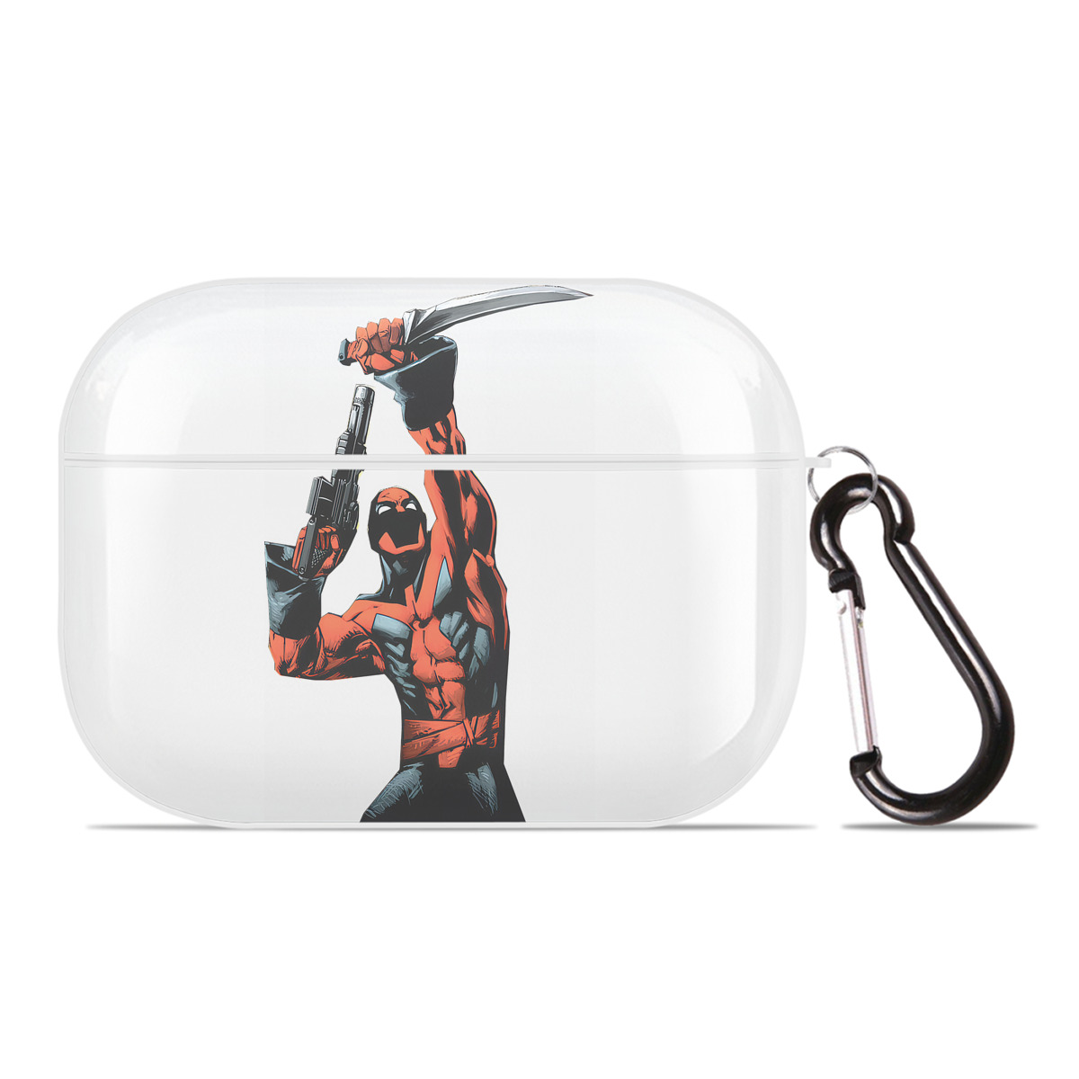 （画像用） Deadpool デッドプール 【AirPods Pro用】ハードシェル保護ケース 耐衝撃・防指紋・カラビナ付き商品仕様