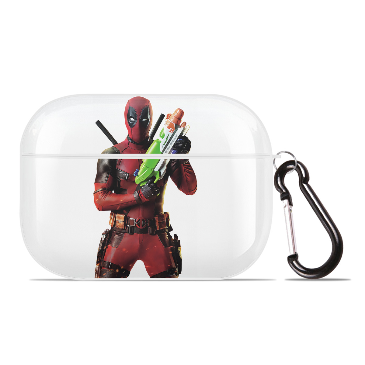 （画像用） Deadpool デッドプール 【AirPods Pro用】ハードシェル保護ケース 耐衝撃・防指紋・カラビナ付き商品仕様