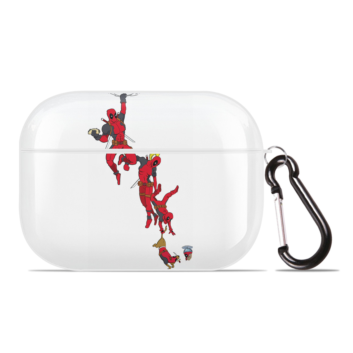（画像用） Deadpool デッドプール 【AirPods Pro用】ハードシェル保護ケース 耐衝撃・防指紋・カラビナ付き商品仕様