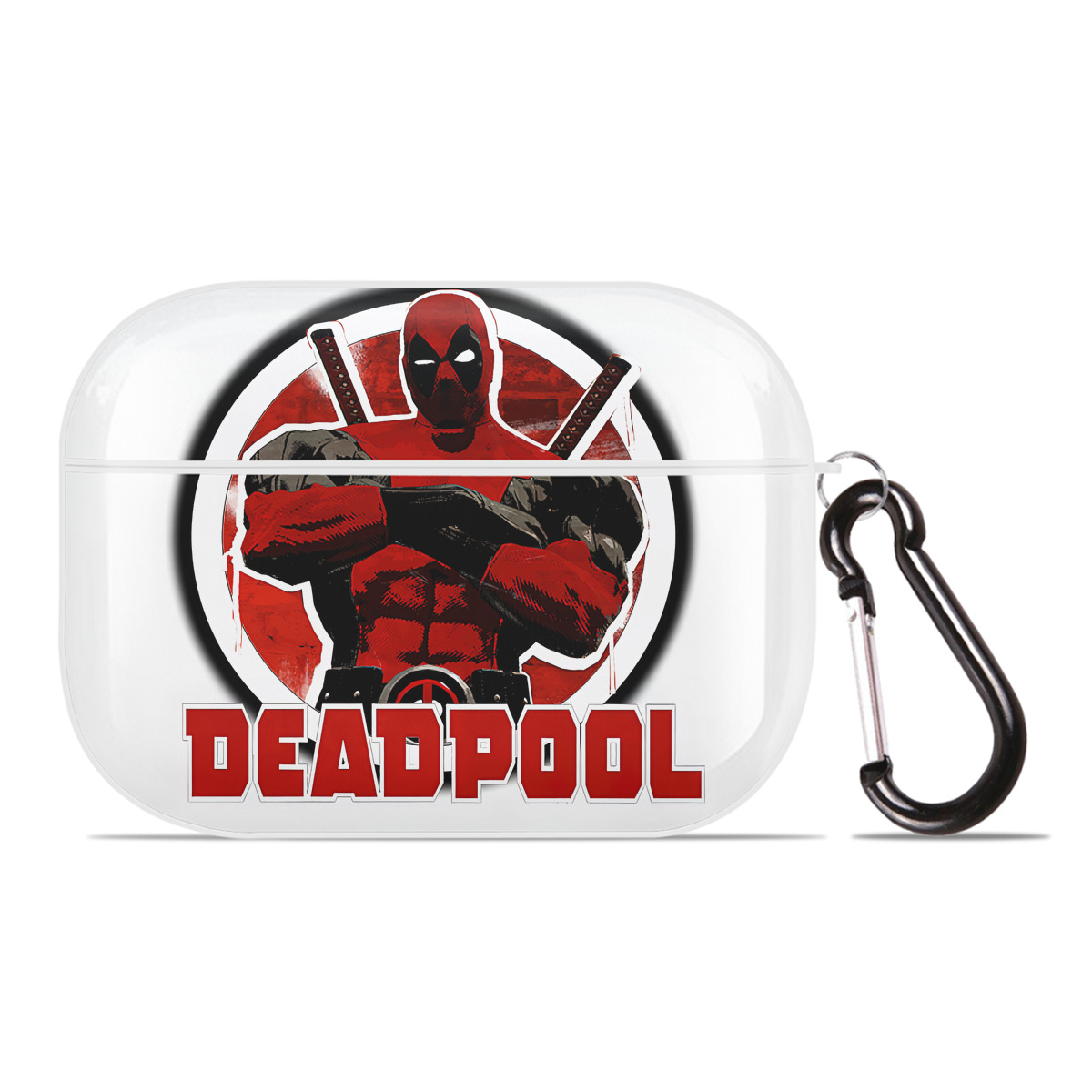 （画像用） Deadpool デッドプール 【AirPods Pro用】ハードシェル保護ケース 耐衝撃・防指紋・カラビナ付き商品仕様