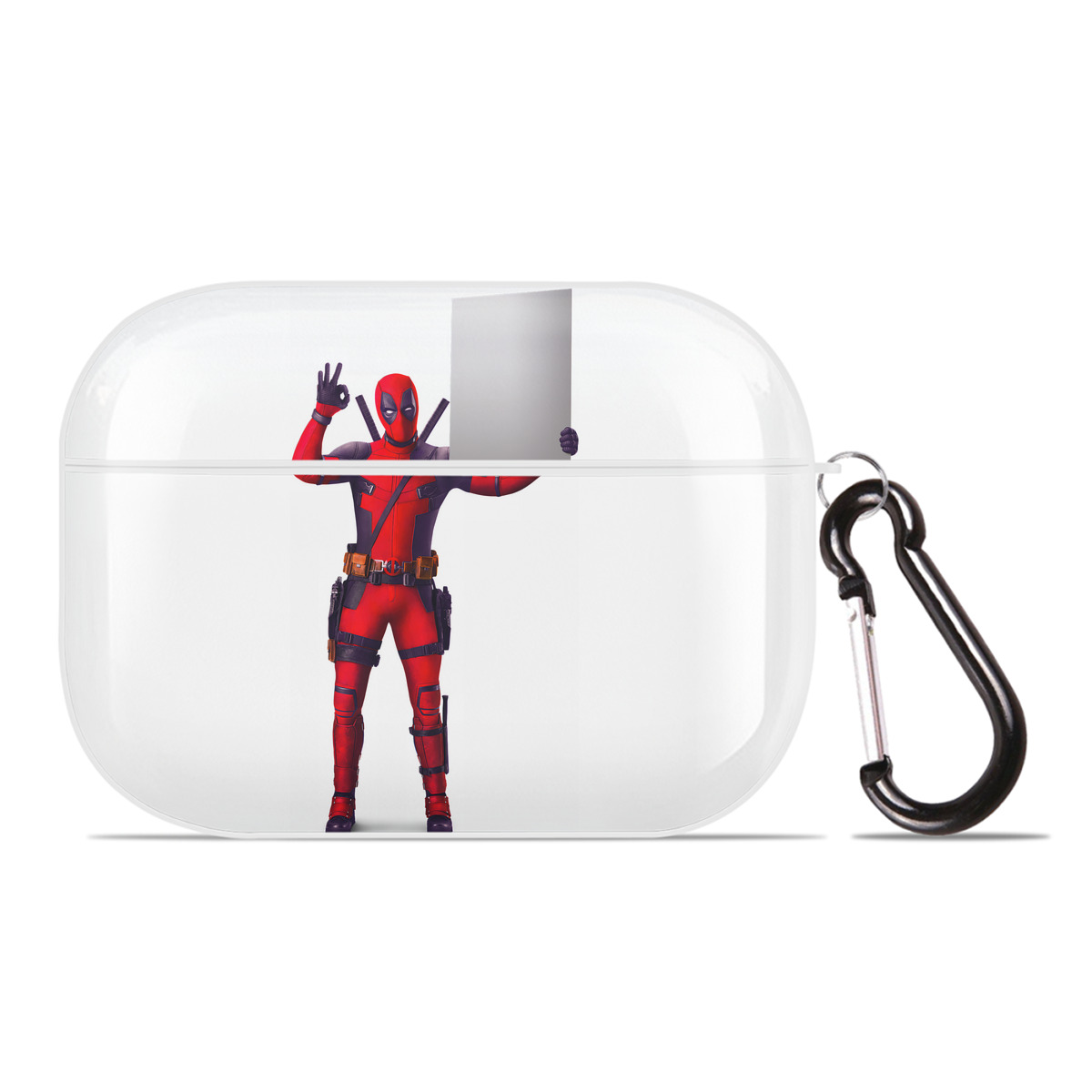 （画像用） Deadpool デッドプール 【AirPods Pro用】ハードシェル保護ケース 耐衝撃・防指紋・カラビナ付き商品仕様
