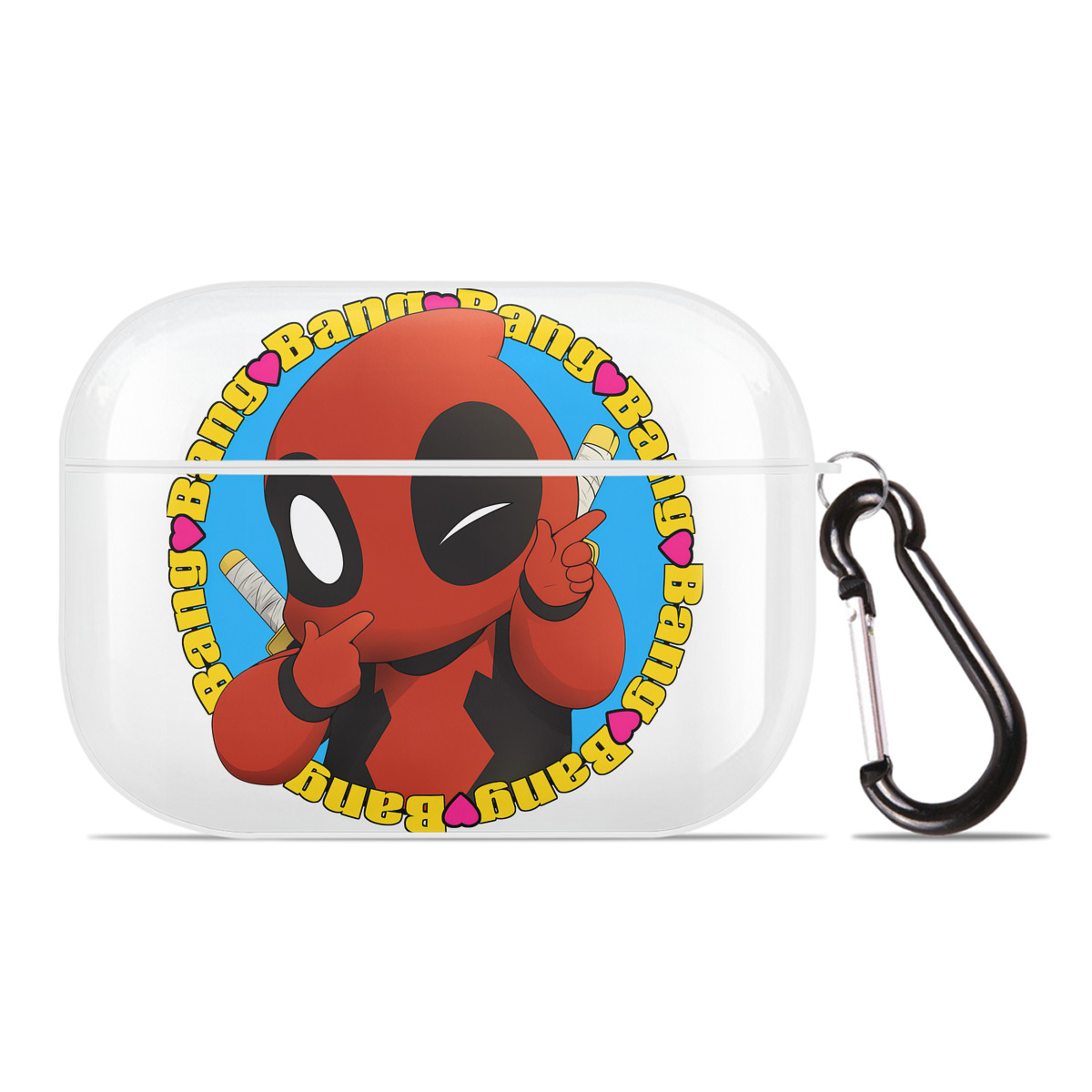 （画像用） Deadpool デッドプール 【AirPods Pro用】ハードシェル保護ケース 耐衝撃・防指紋・カラビナ付き商品仕様
