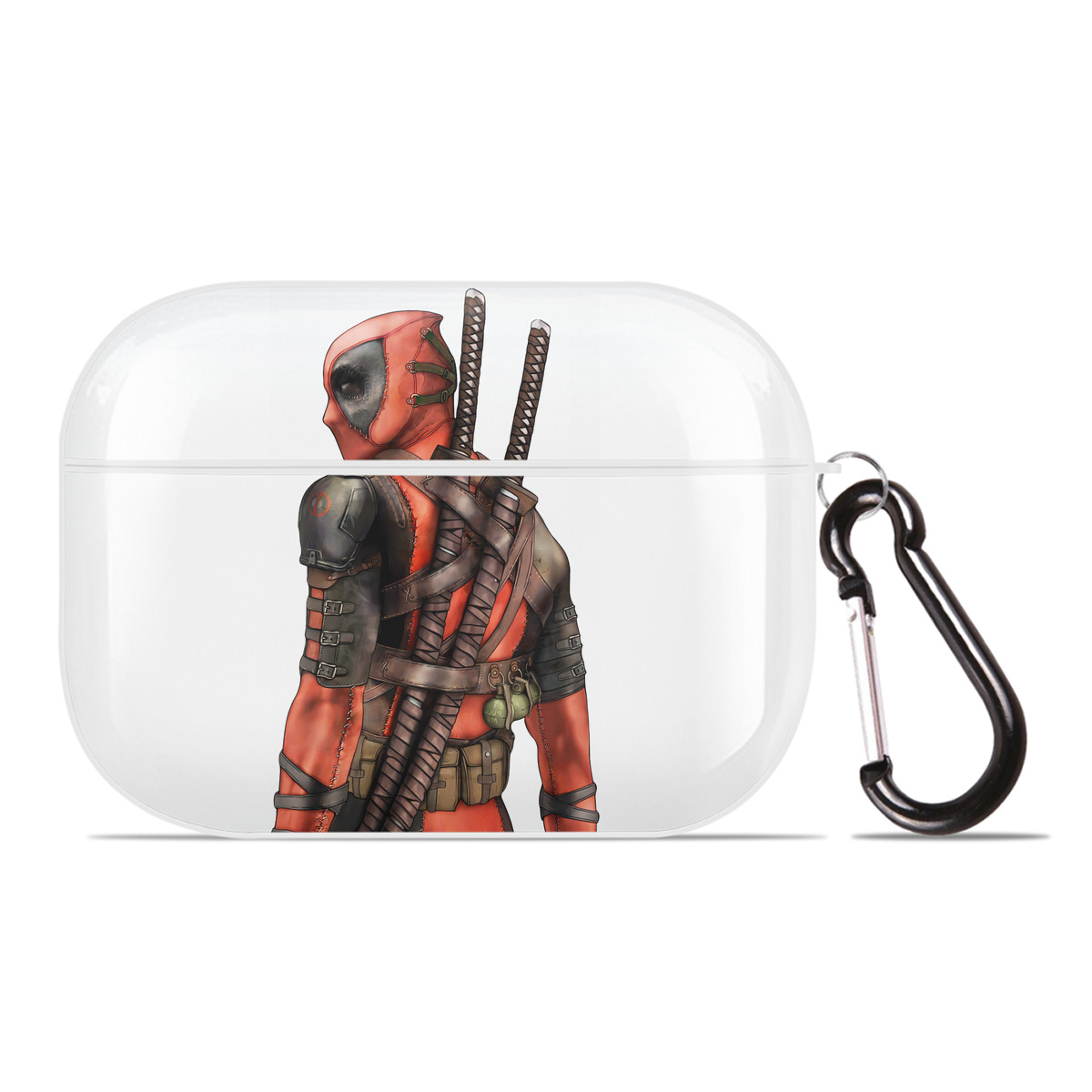 （画像用） Deadpool デッドプール 【AirPods Pro用】ハードシェル保護ケース 耐衝撃・防指紋・カラビナ付き商品仕様