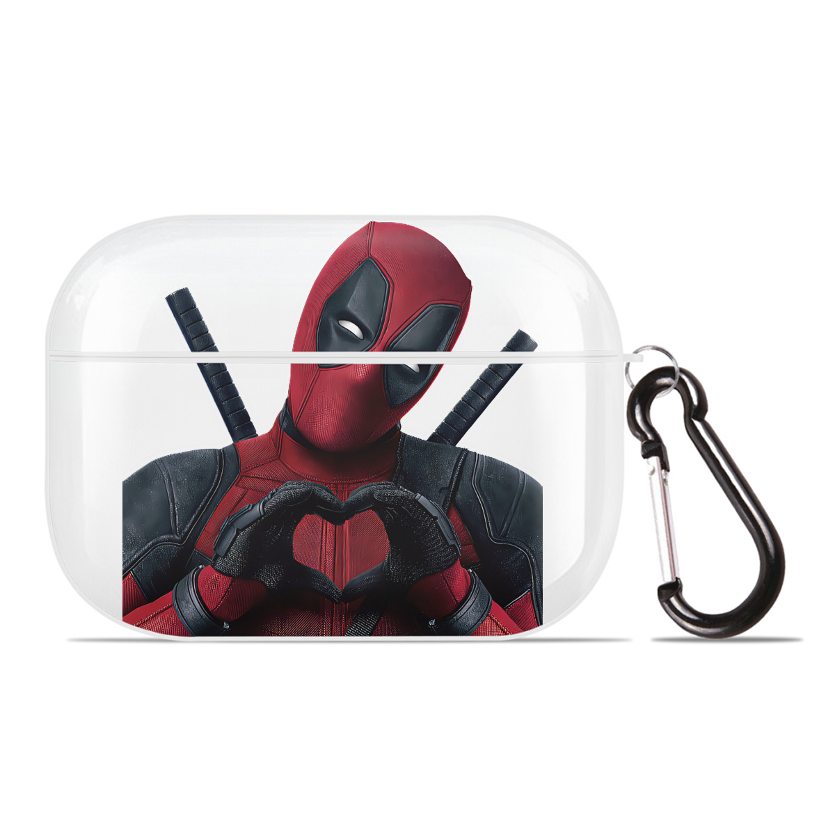 （画像用） Deadpool デッドプール 【AirPods Pro用】ハードシェル保護ケース 耐衝撃・防指紋・カラビナ付き商品仕様