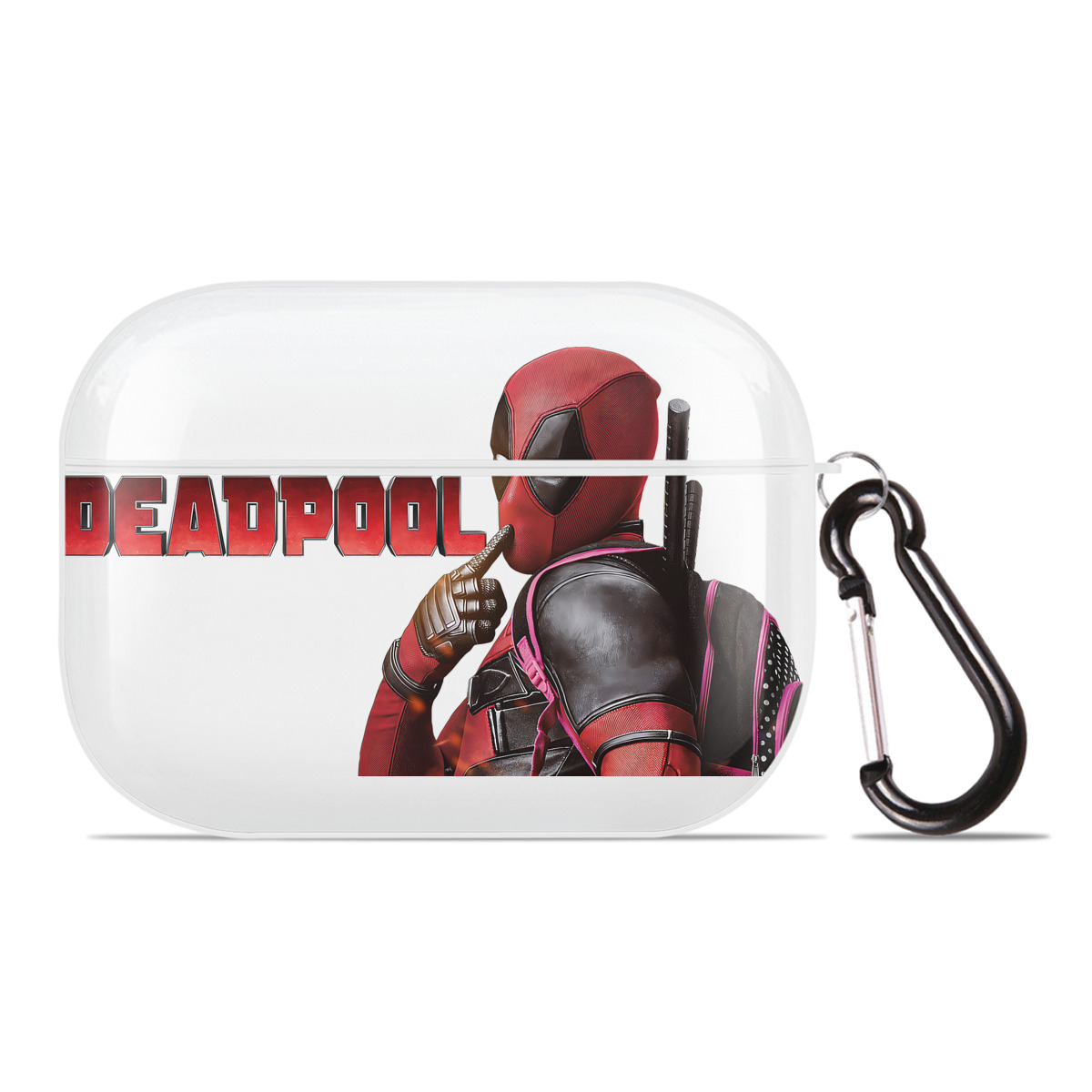 （画像用） Deadpool デッドプール 【AirPods Pro用】ハードシェル保護ケース 耐衝撃・防指紋・カラビナ付き商品仕様