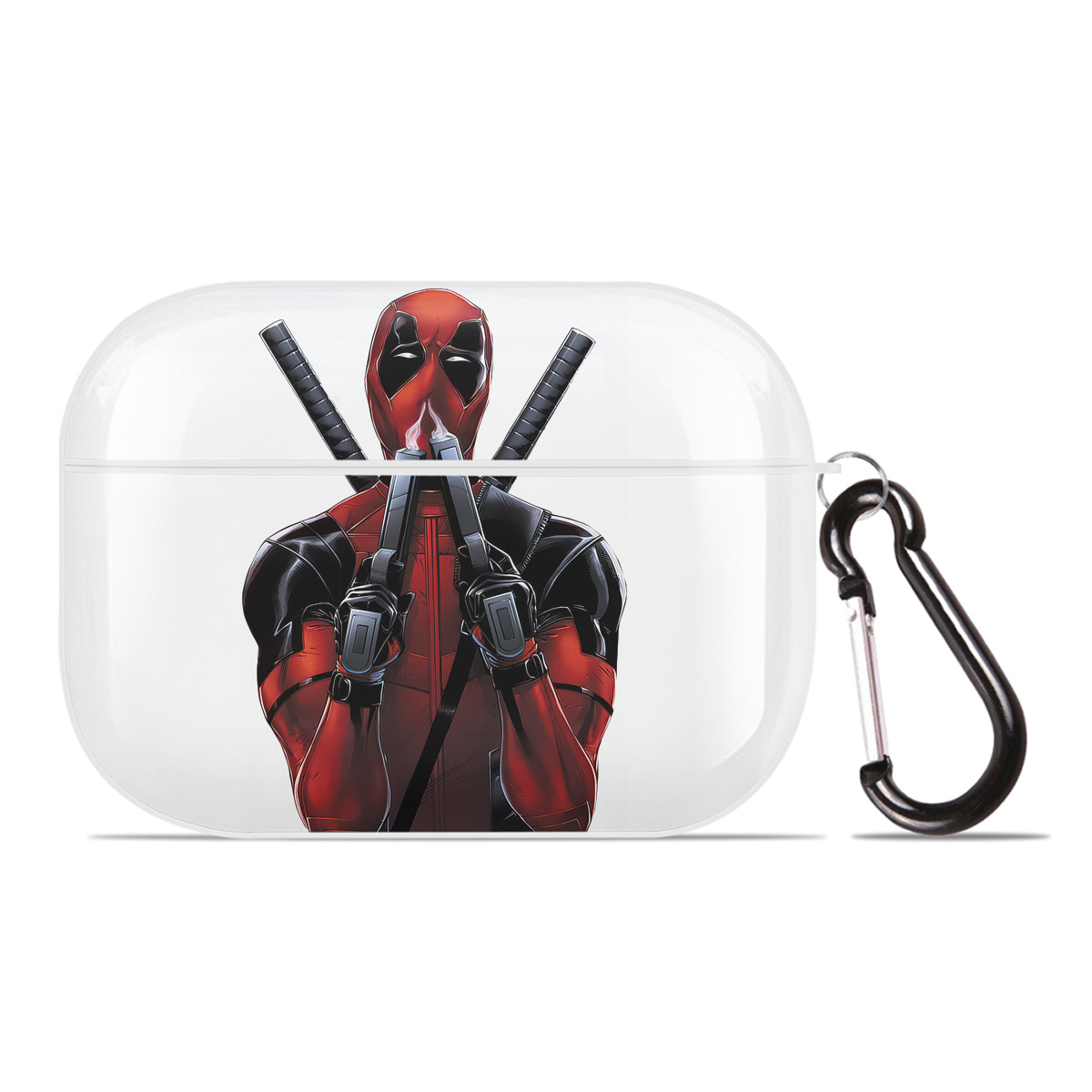 （画像用） Deadpool デッドプール 【AirPods Pro用】ハードシェル保護ケース 耐衝撃・防指紋・カラビナ付き商品仕様