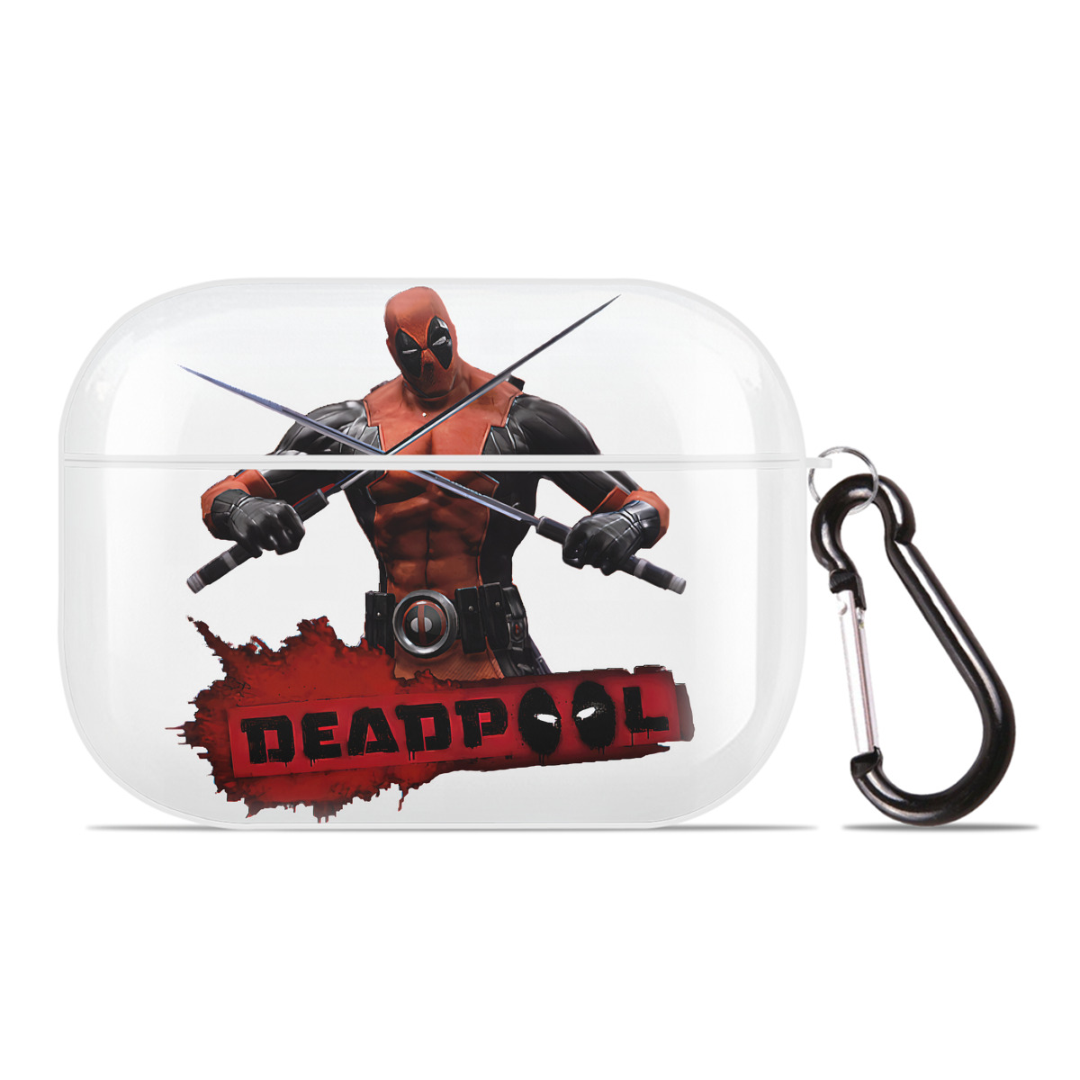 （画像用） Deadpool デッドプール 【AirPods Pro用】ハードシェル保護ケース 耐衝撃・防指紋・カラビナ付き商品仕様