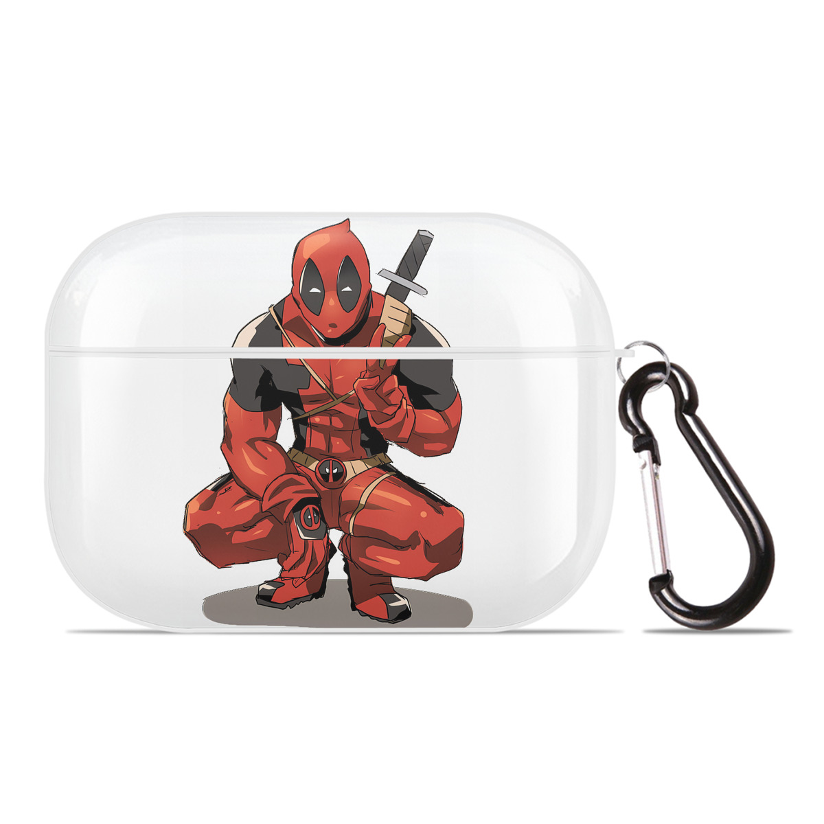 （画像用） Deadpool デッドプール 【AirPods Pro用】ハードシェル保護ケース 耐衝撃・防指紋・カラビナ付き商品仕様