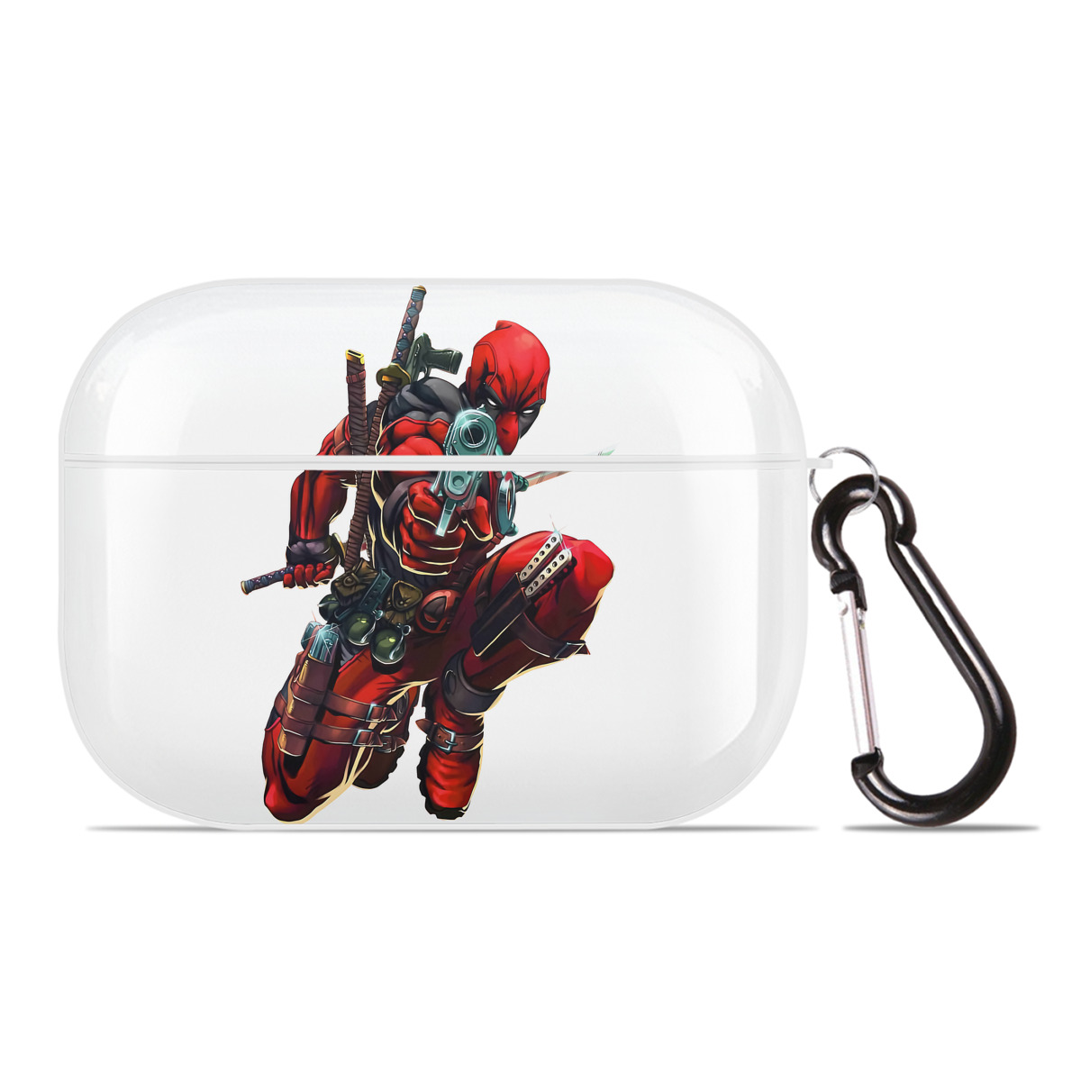 （画像用） Deadpool デッドプール 【AirPods Pro用】ハードシェル保護ケース 耐衝撃・防指紋・カラビナ付き商品仕様