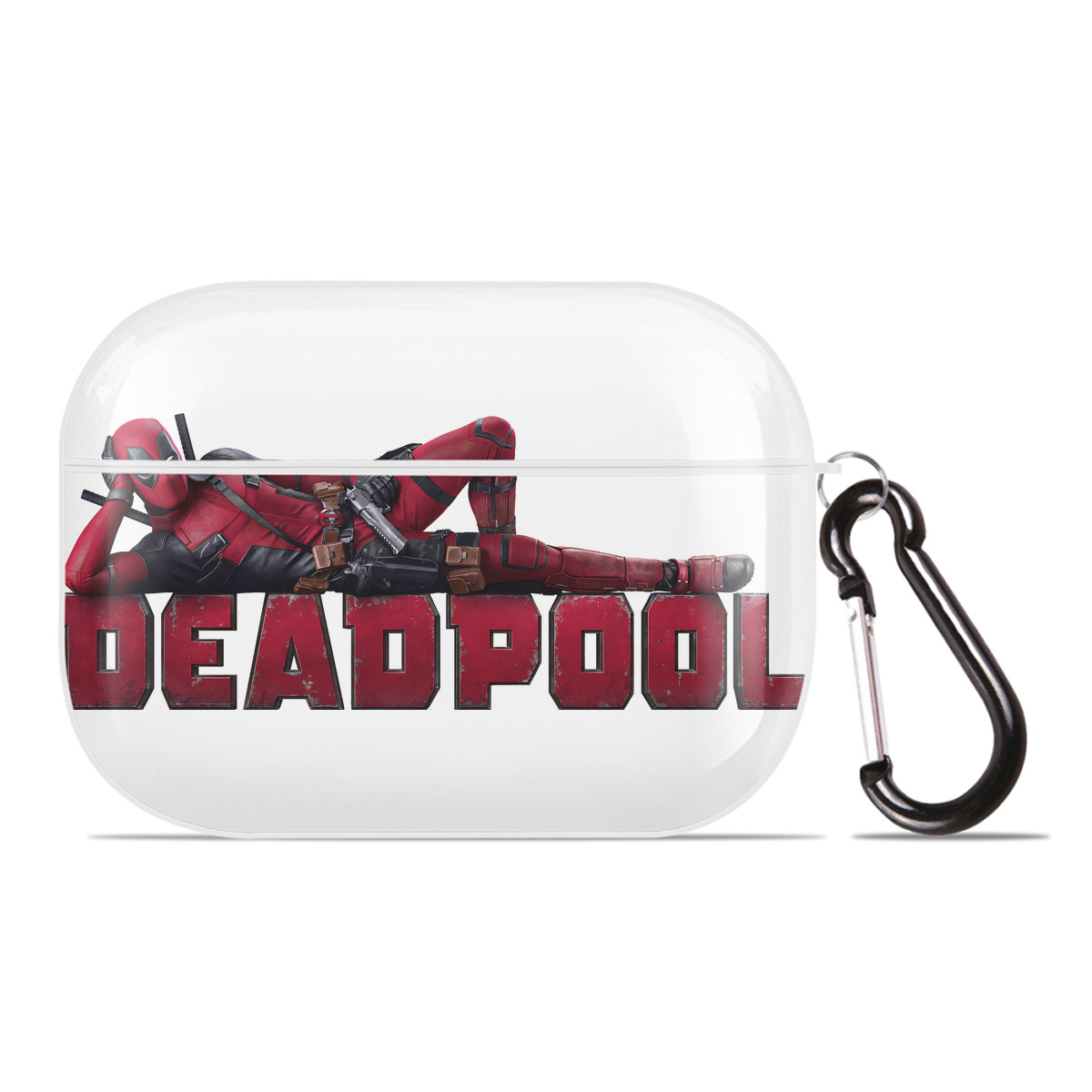 （画像用） Deadpool デッドプール 【AirPods Pro用】ハードシェル保護ケース 耐衝撃・防指紋・カラビナ付き商品仕様