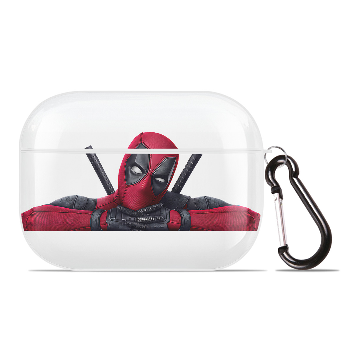 （画像用） Deadpool デッドプール 【AirPods Pro用】ハードシェル保護ケース 耐衝撃・防指紋・カラビナ付き商品仕様